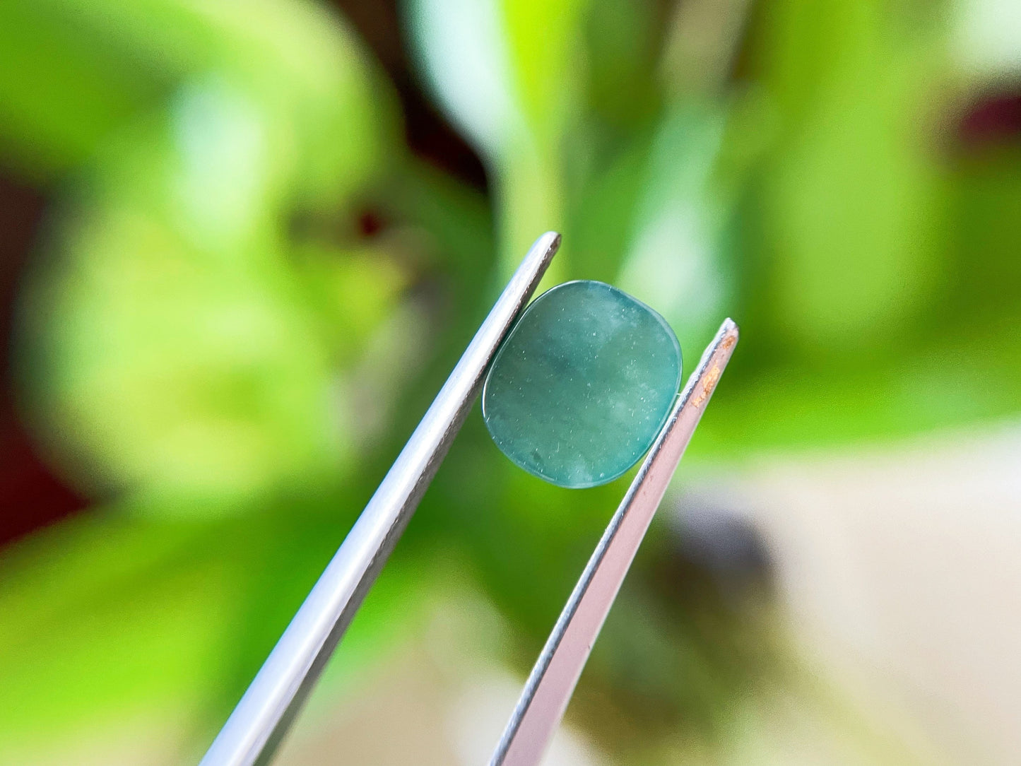 Bluish Green Jadeite Cabochon