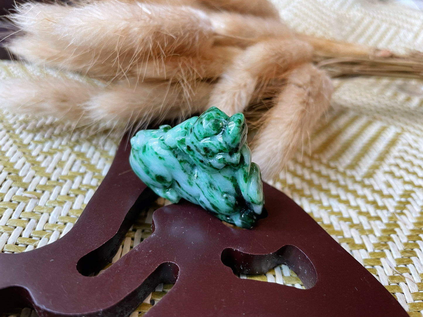 Pixiu Green Jade Pendant - Luck and Prosperity Stone Pendant