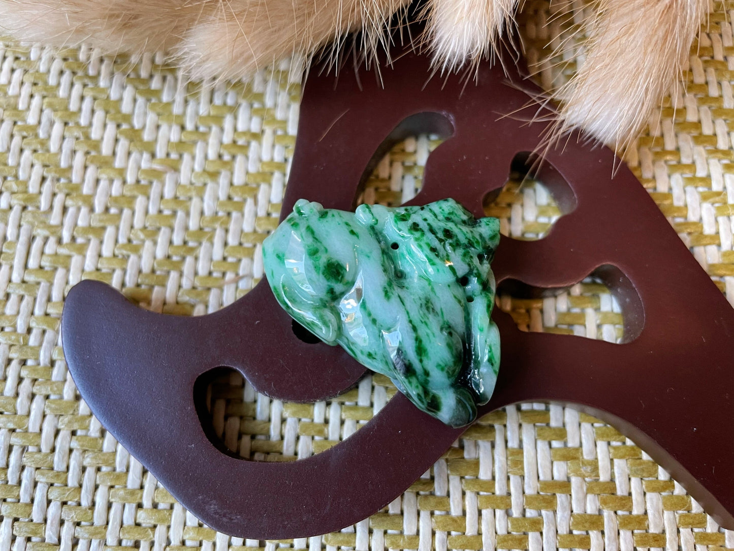Pixiu Green Jade Pendant - Luck and Prosperity Stone Pendant