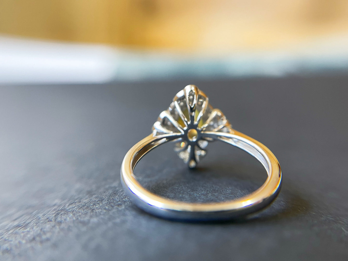 Certified Chrysoberyl Cats Eye Ring with Diamond and 18k White Gold