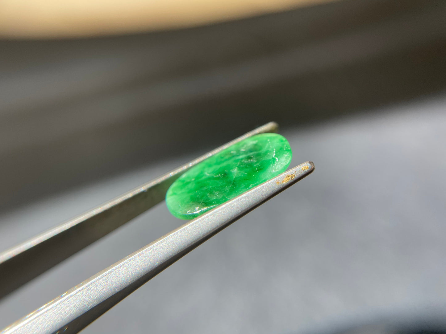 Vivid Green Saddle Cut Jadeite Gemstone