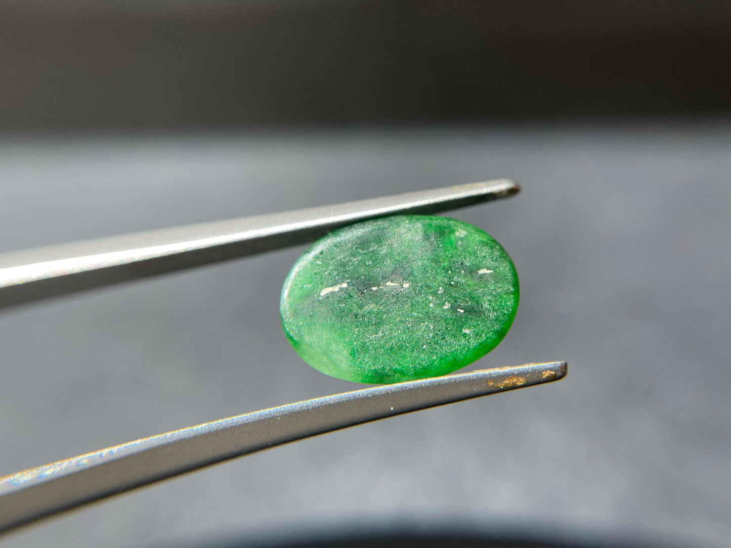 Intense Green Jadeite Cabochon Gemstone
