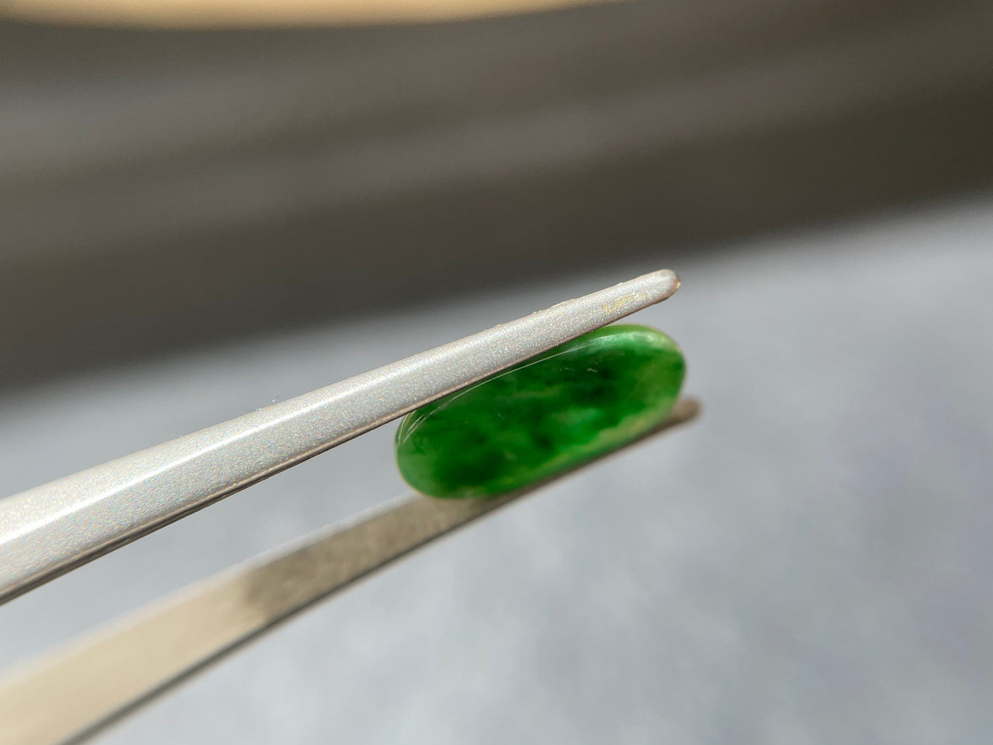 Vivid Green Saddle Cut Jadeite Gemstone