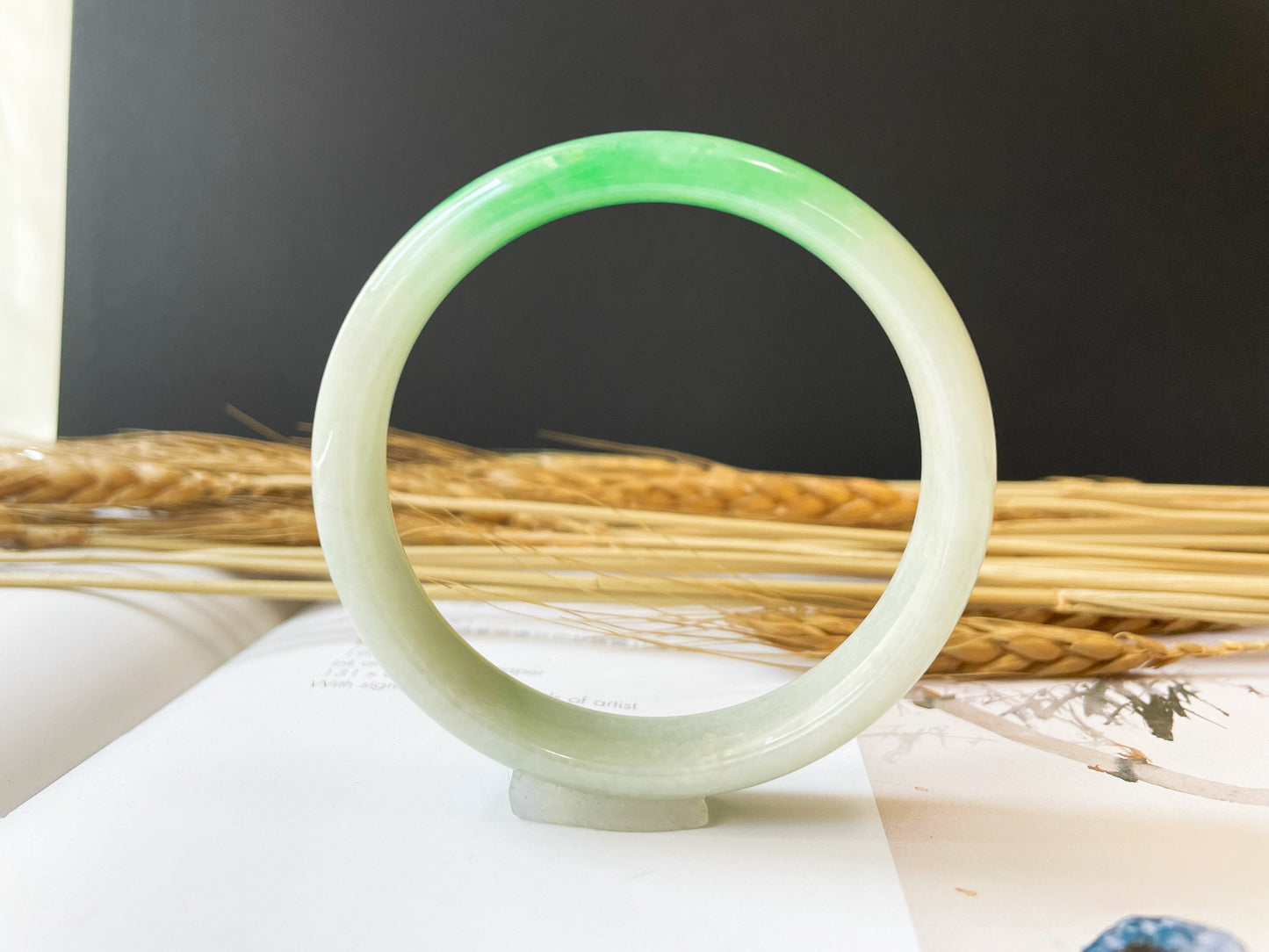 Vivid Green Jade Bangle - 55.6 mm