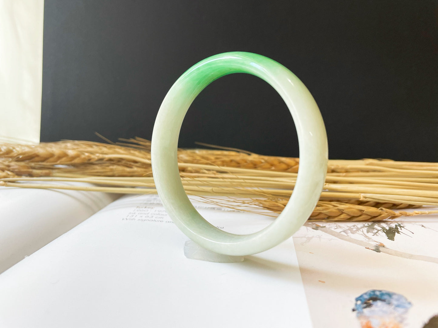 Vivid Green Jade Bangle - 55.6 mm