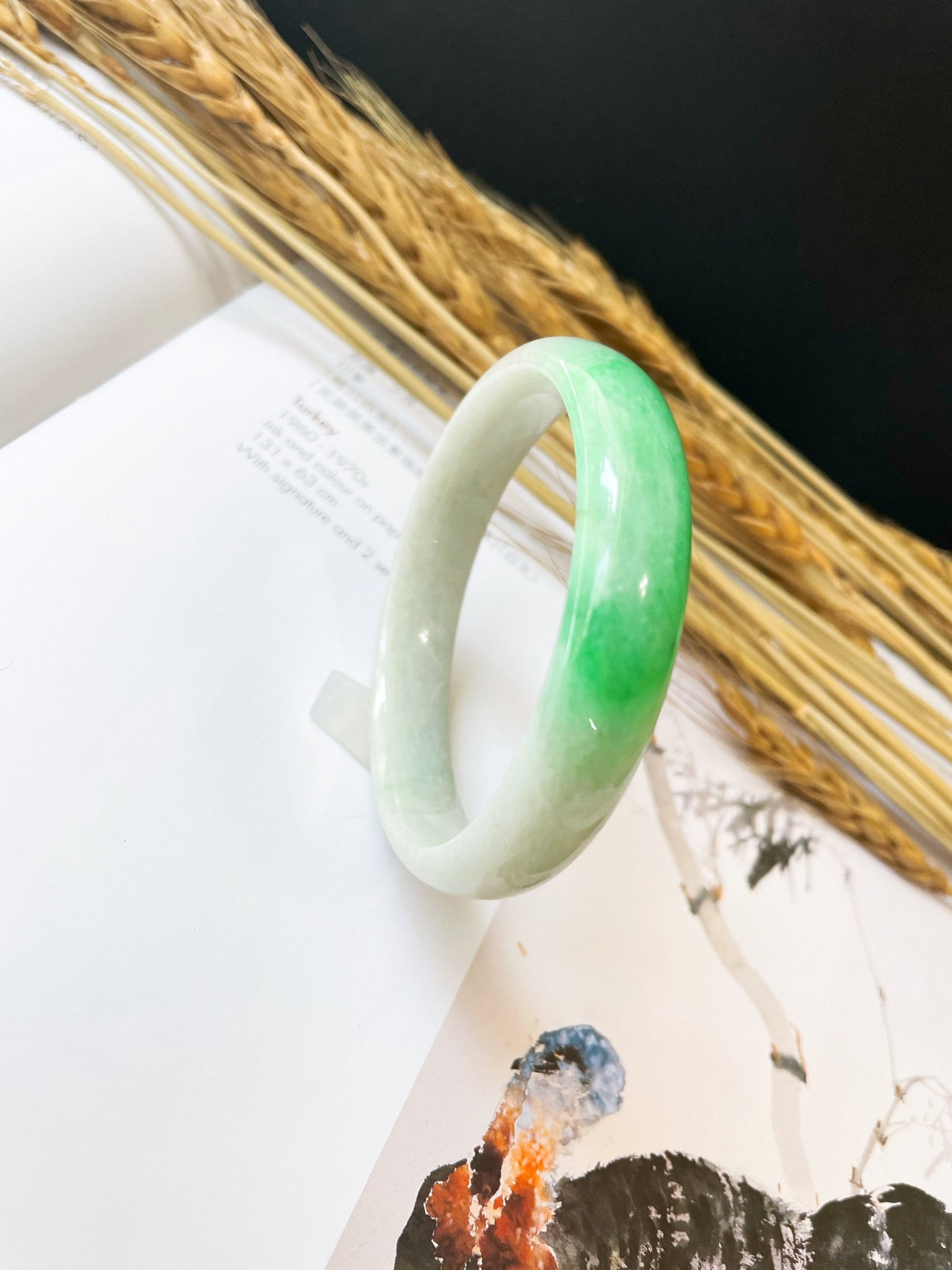 Vivid Green Jade Bangle - 55.6 mm