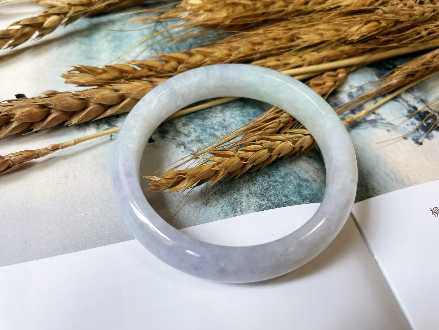 Tri-Color Jade Bangle - 54.9mm