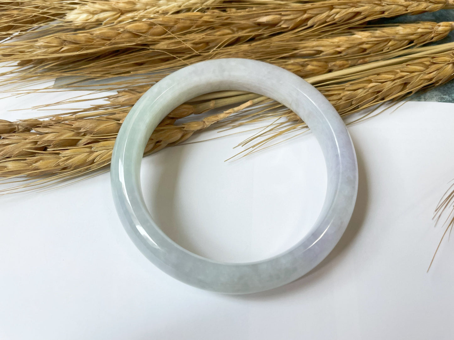 Tri-Color Jade Bangle - 54.9mm