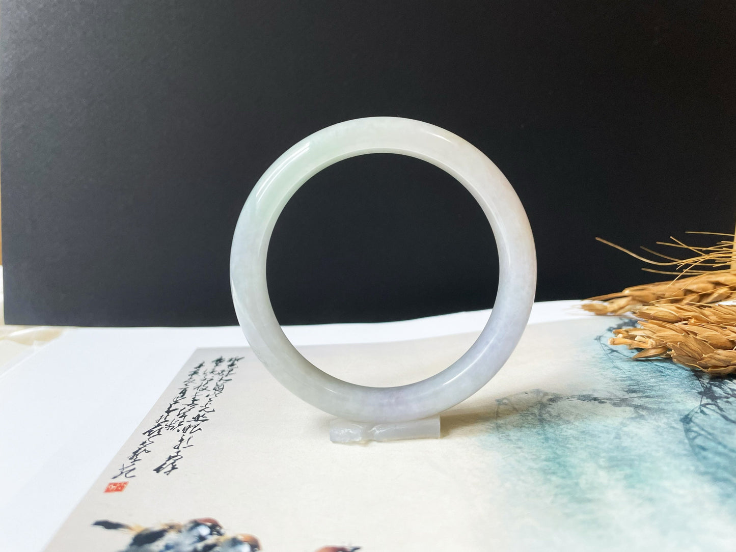 Tri-Color Jade Bangle - 54.9mm