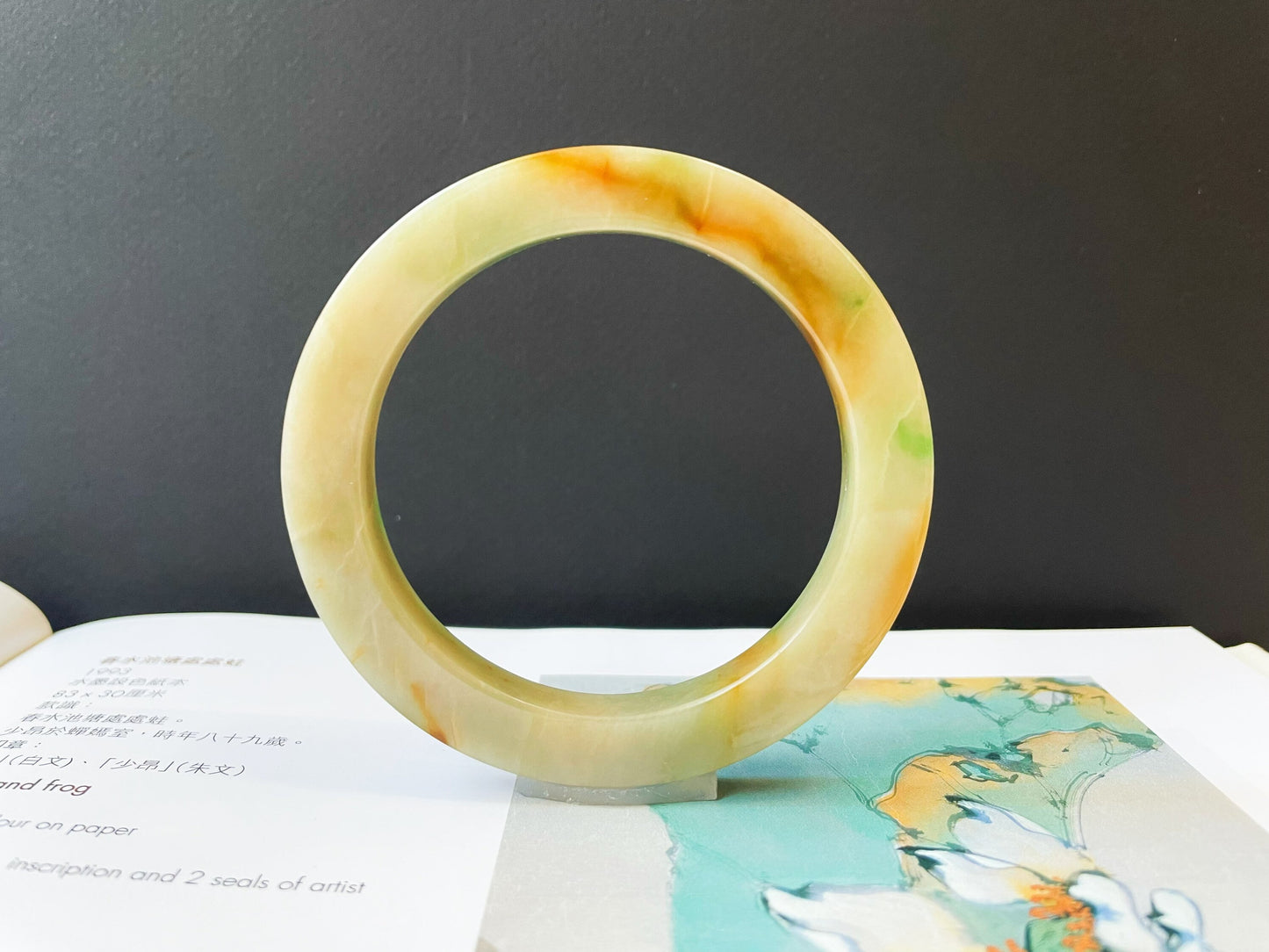 Rare Tri-color Jade Bangle - 60.9 mm