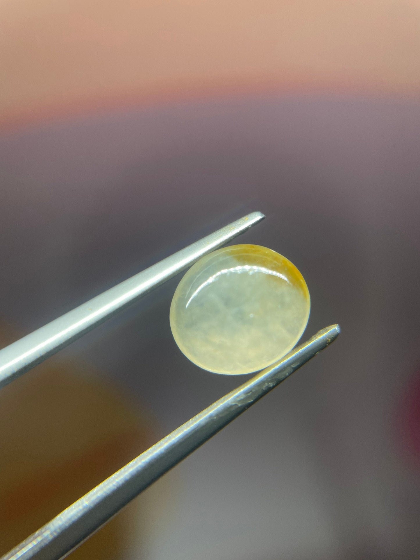 Honey Yellow Icy Jadeite Cabochon