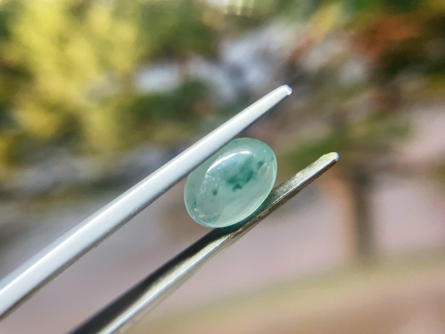 Icy Bluish Green Jadeite Cabochon