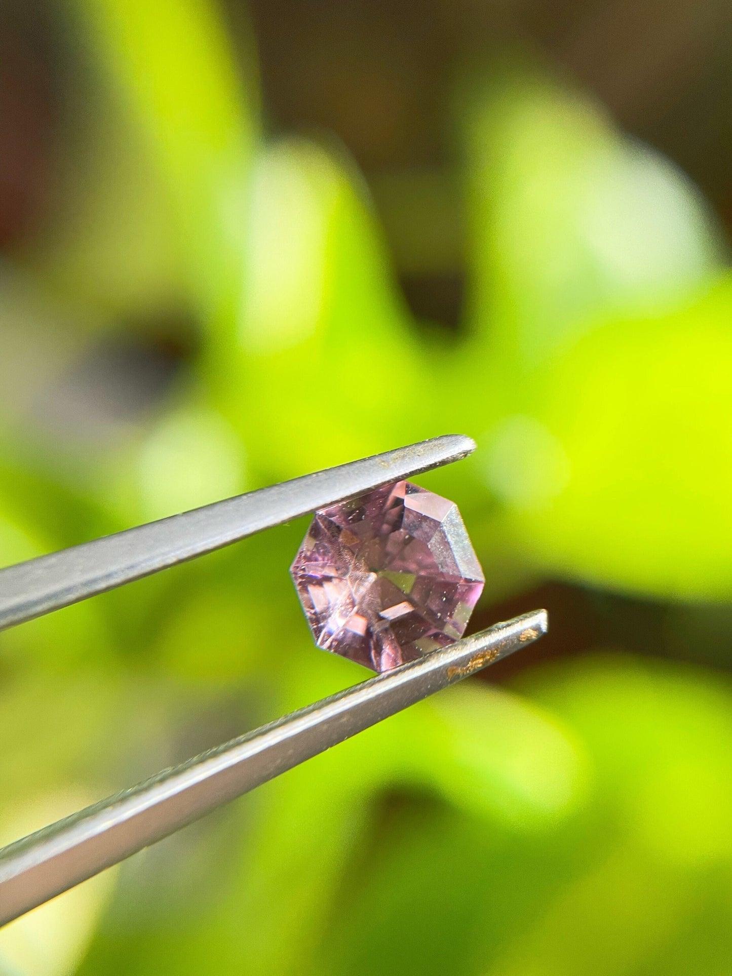 Natural Light Purplish Pink Octagon Spinel Gemstone