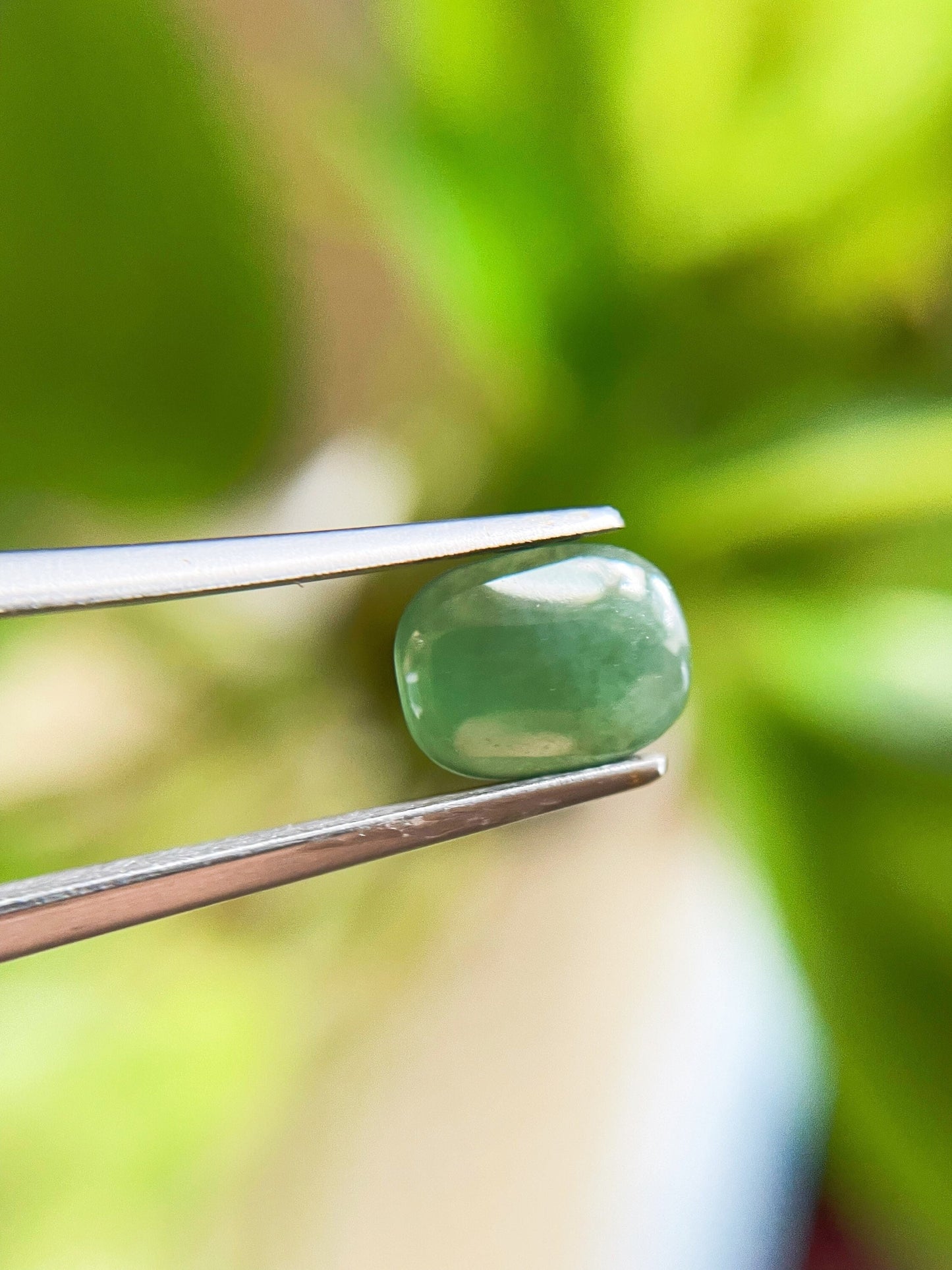 Icy Misty Green Jadeite Cabochon