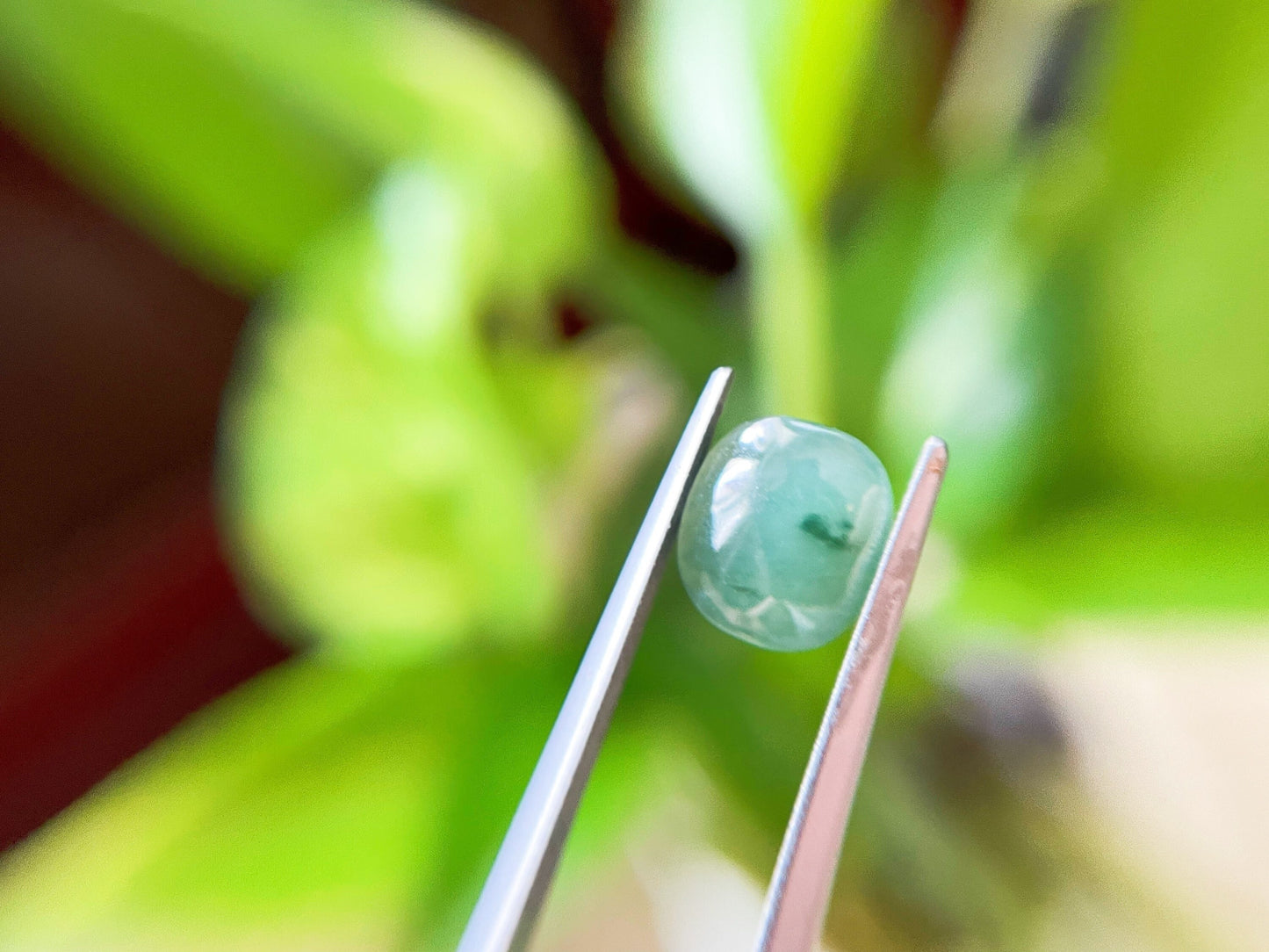 Bluish Green Jadeite Cabochon
