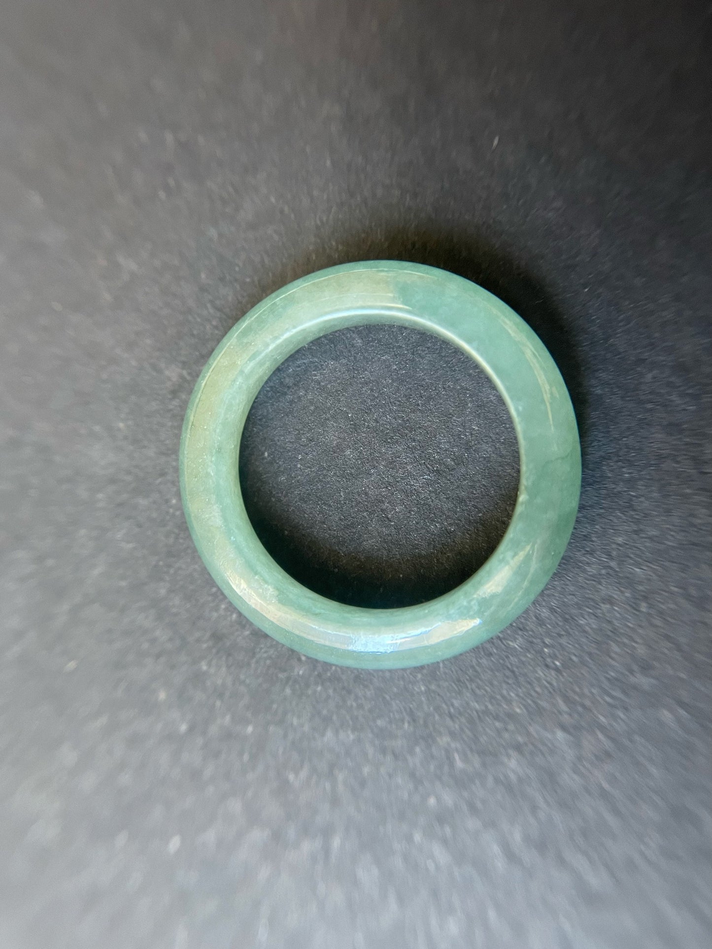 Minimalist Bluish Green Jadeite Jade Ring Band - 18.2 mm