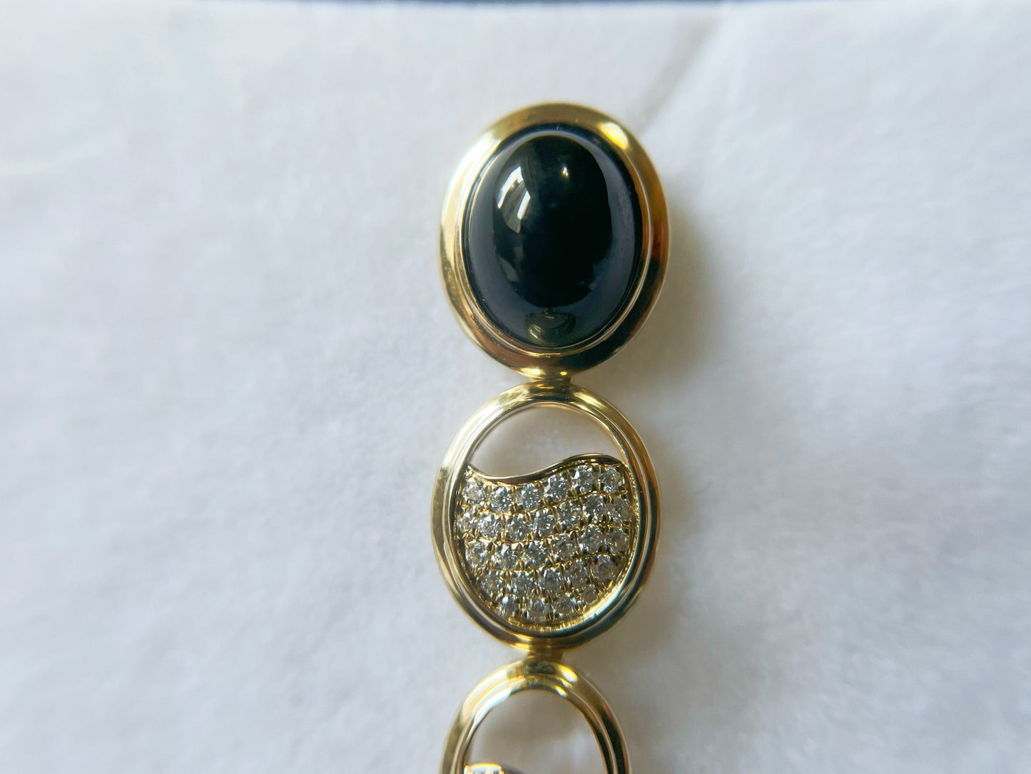 Black Jadeite Earrings in 14K 18K Gold with Moissanites