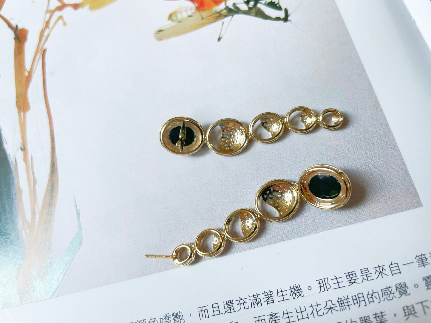 Black Jadeite Earrings in 14K 18K Gold with Moissanites