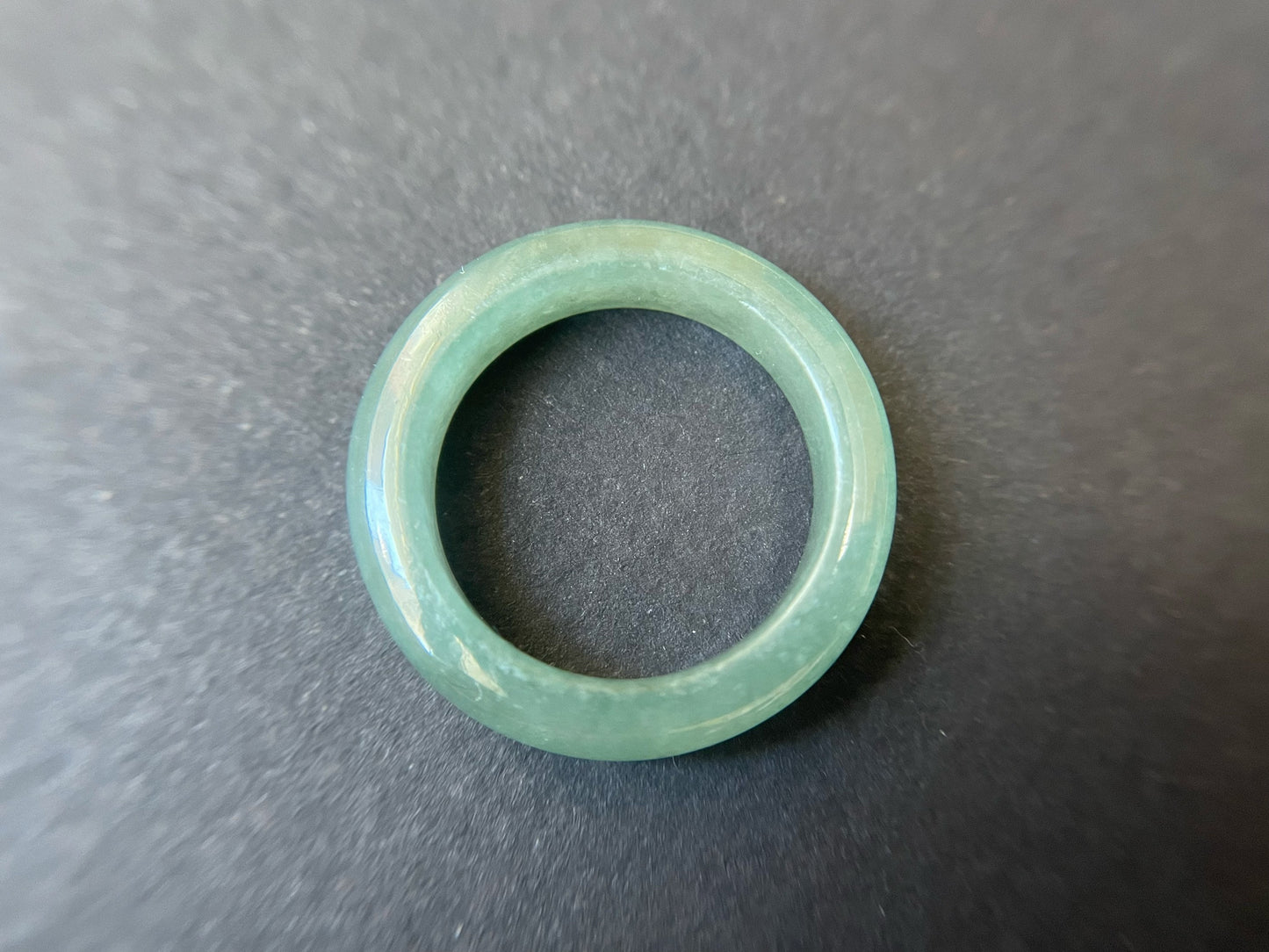 Minimalist Bluish Green Jadeite Jade Ring Band - 18.2 mm
