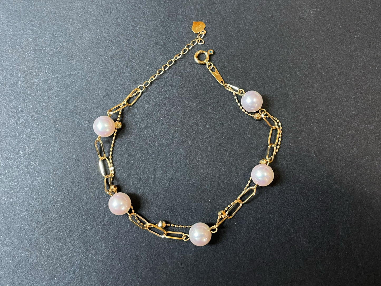 18K Gold Double Layer Akoya Pearl Bracelet