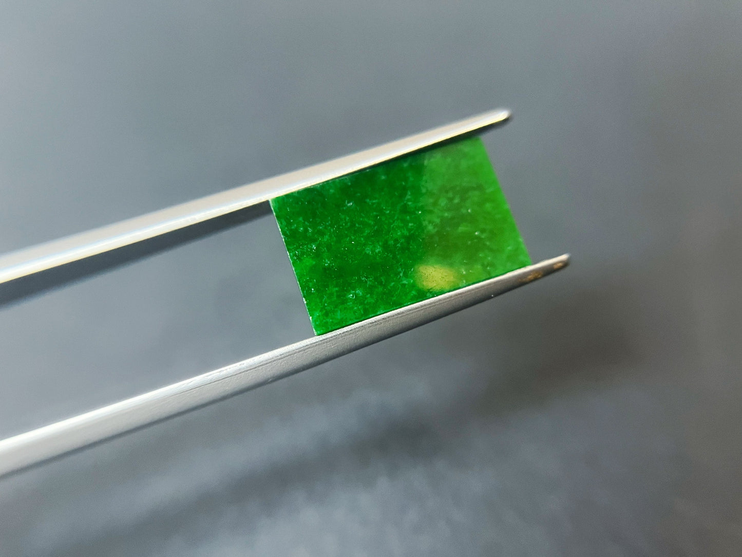 Intense Green Jadeite Rectangle Gemstone