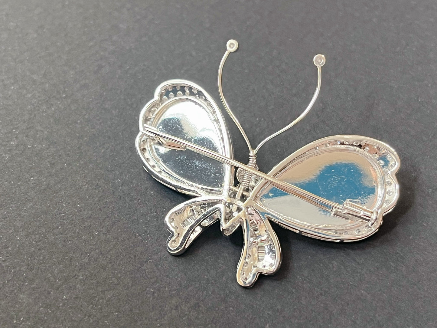 Natural Myanmar Iridescent Green Jadeite Jade Butterfly Brooch and Pendant