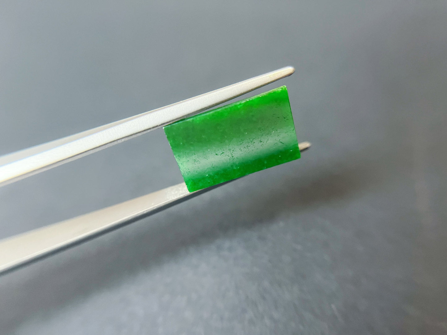 Intense Green Jadeite Rectangle Gemstone
