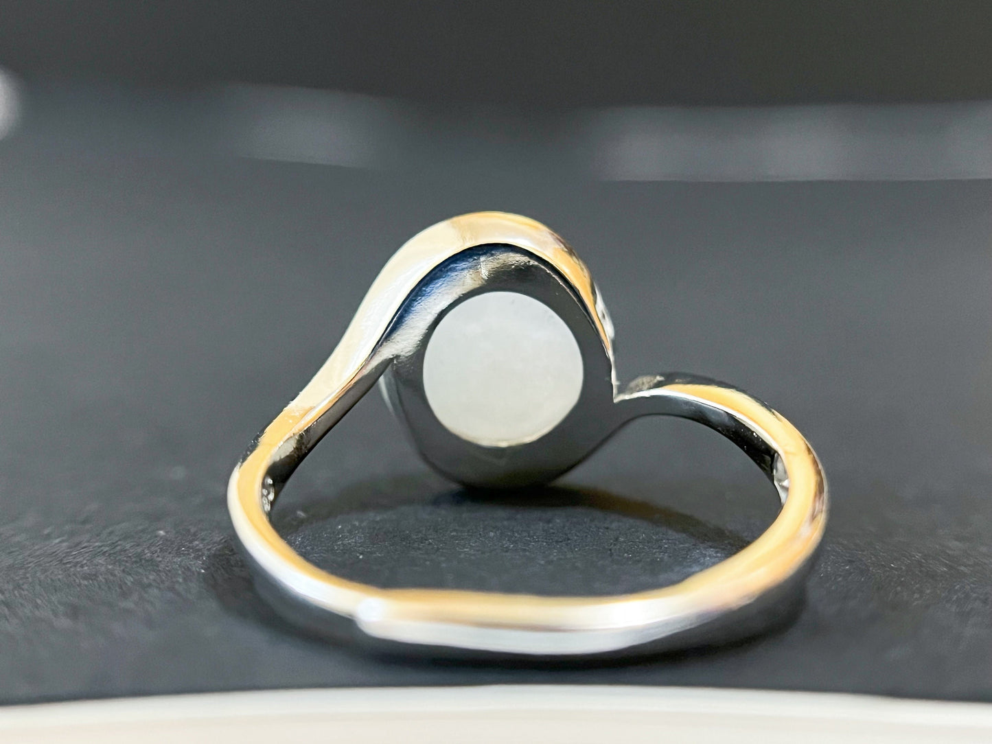 Icy Jadeite Ring - Classic Silver Band