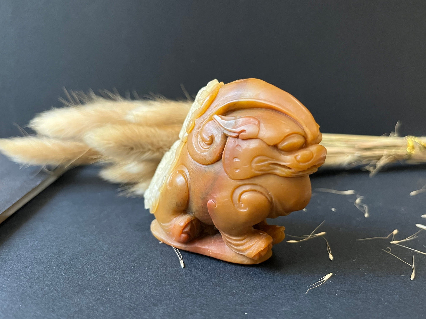 PiXiu Statue in Natural Shoushan Stone - Wealth and Prosperity Symbol