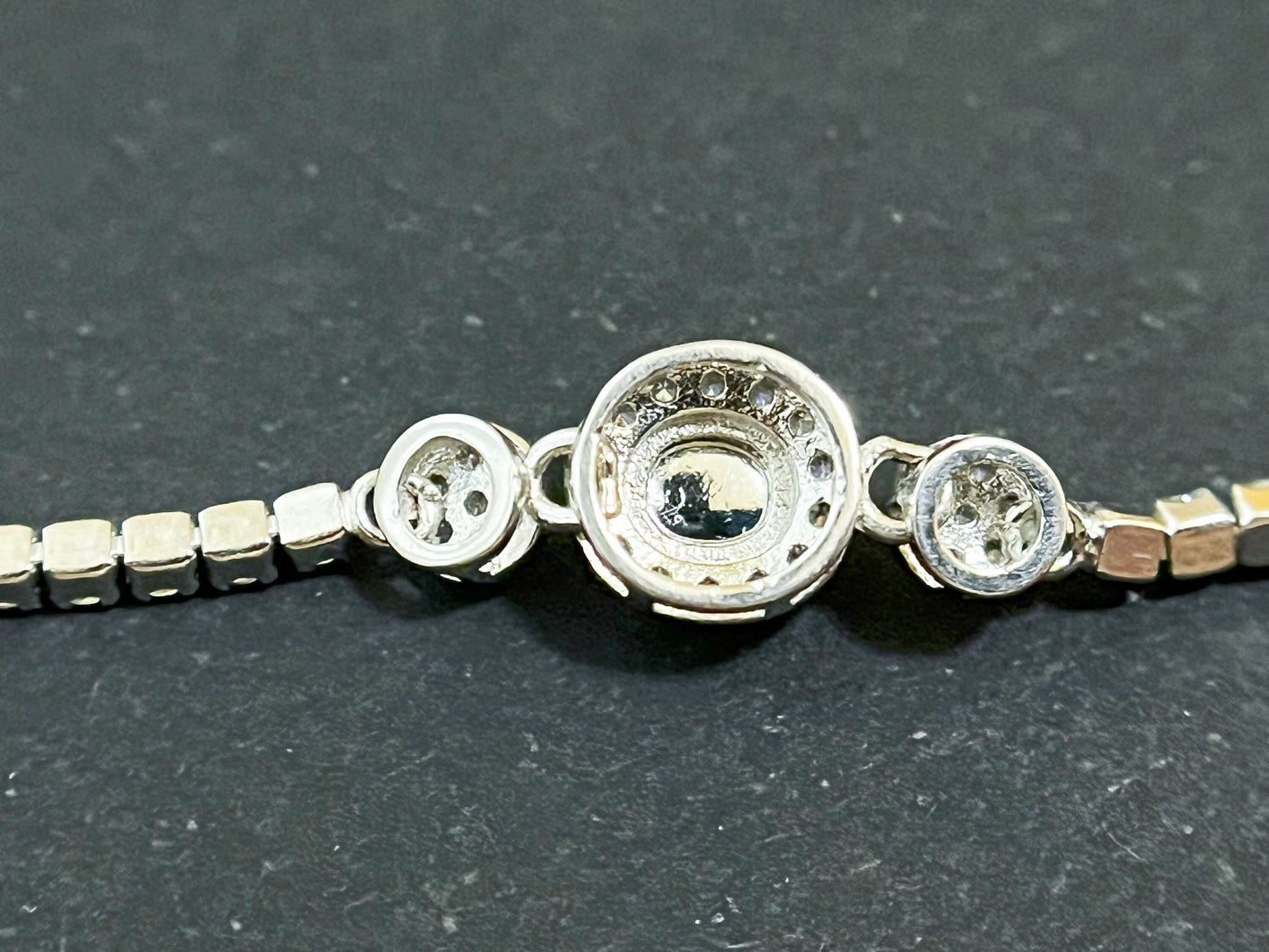 Icy Green Jadeite Bracelet - Sterling Silver with Zircon Accents