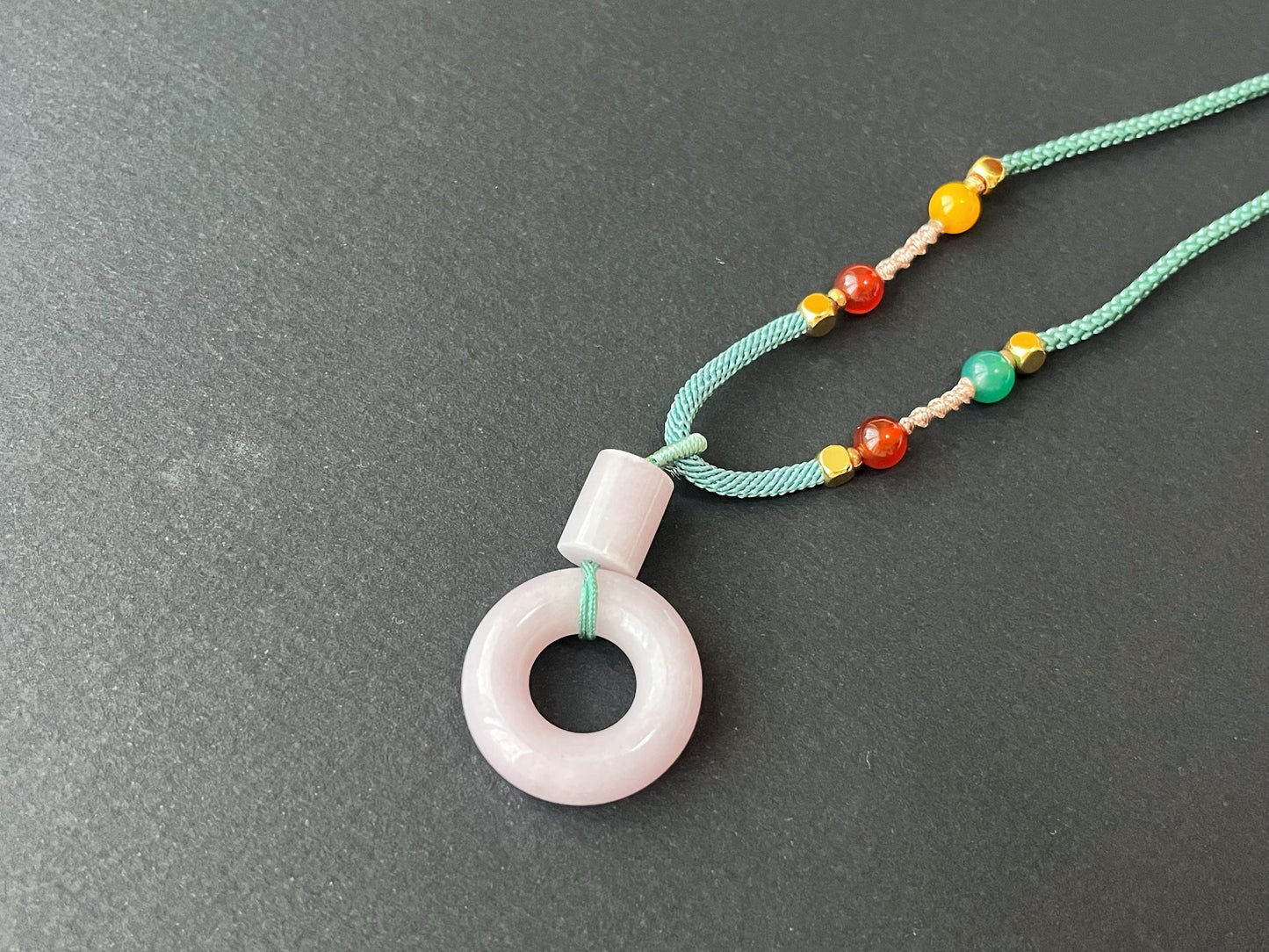 Lavender Jadeite Donut Pendant