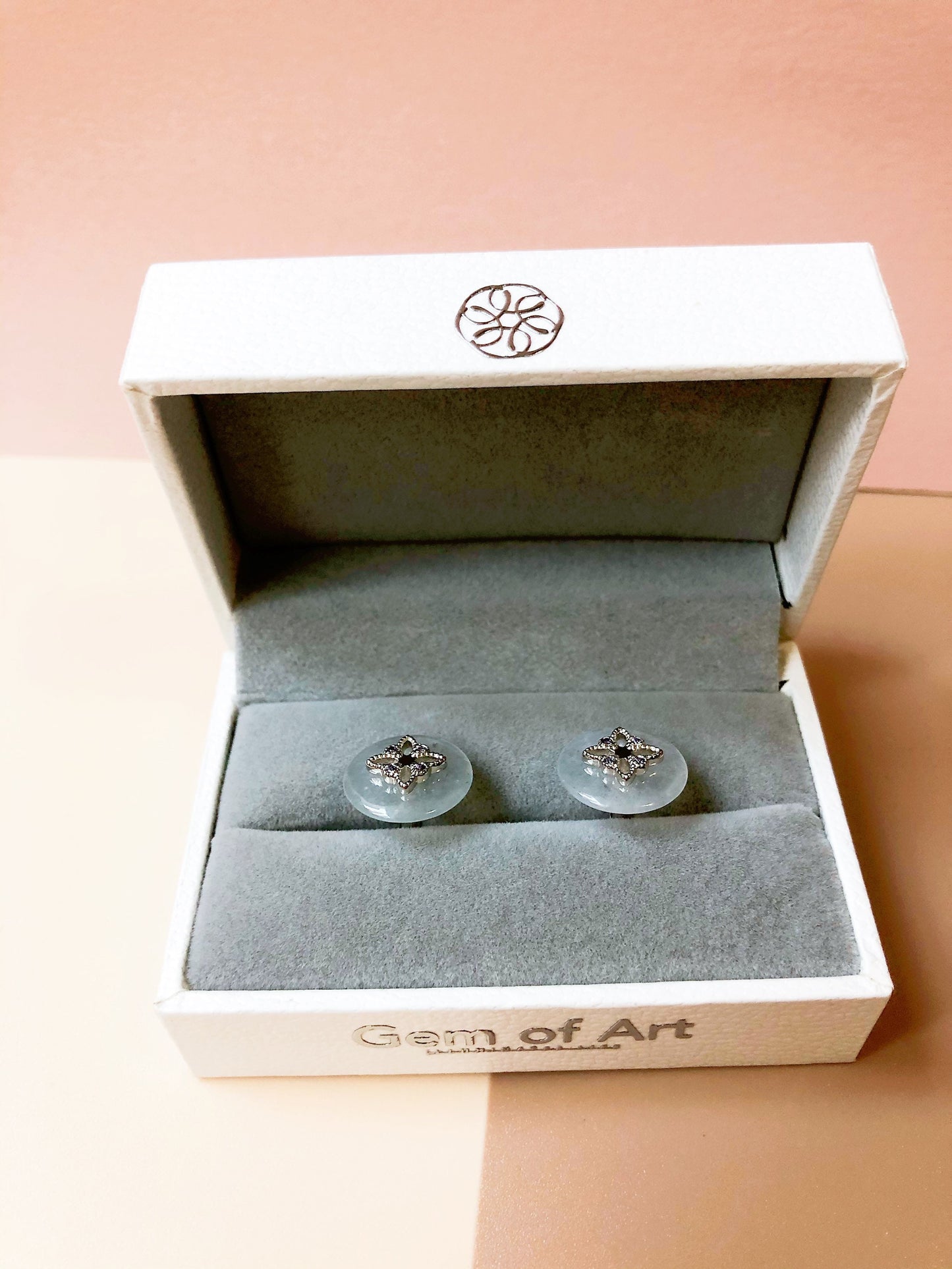 Icy Jadeite Cufflinks, Sterling Silver, Purple Zircon, Modern Executive Accessory