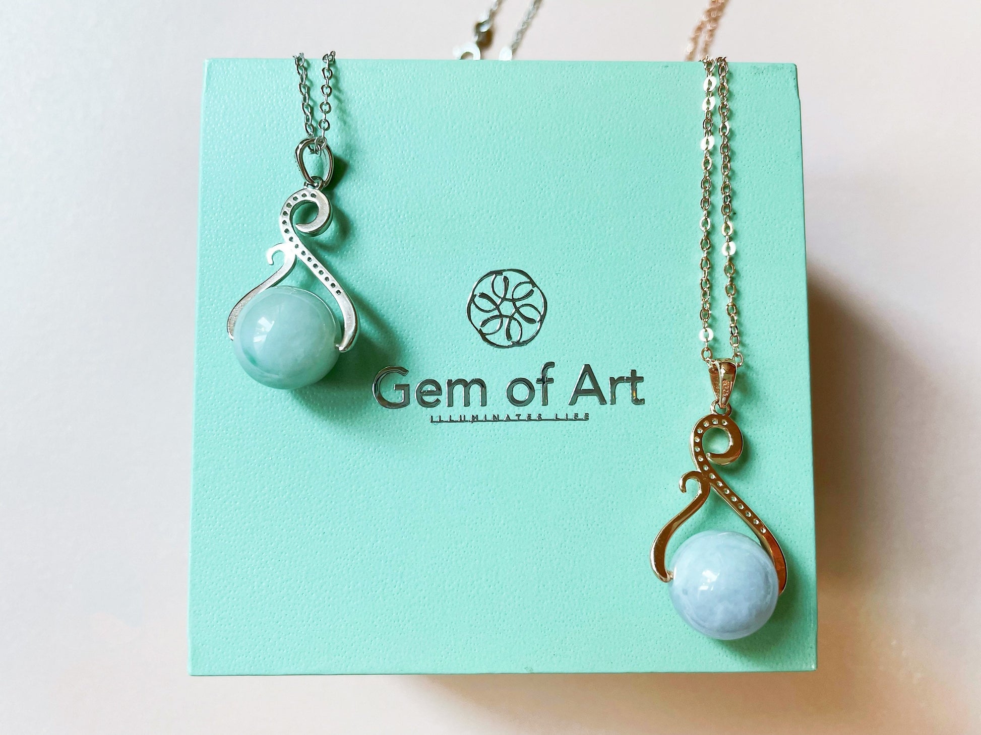 Myanmar Green and Lavender Type-A Natural Jadeite Bead Pendant Necklace