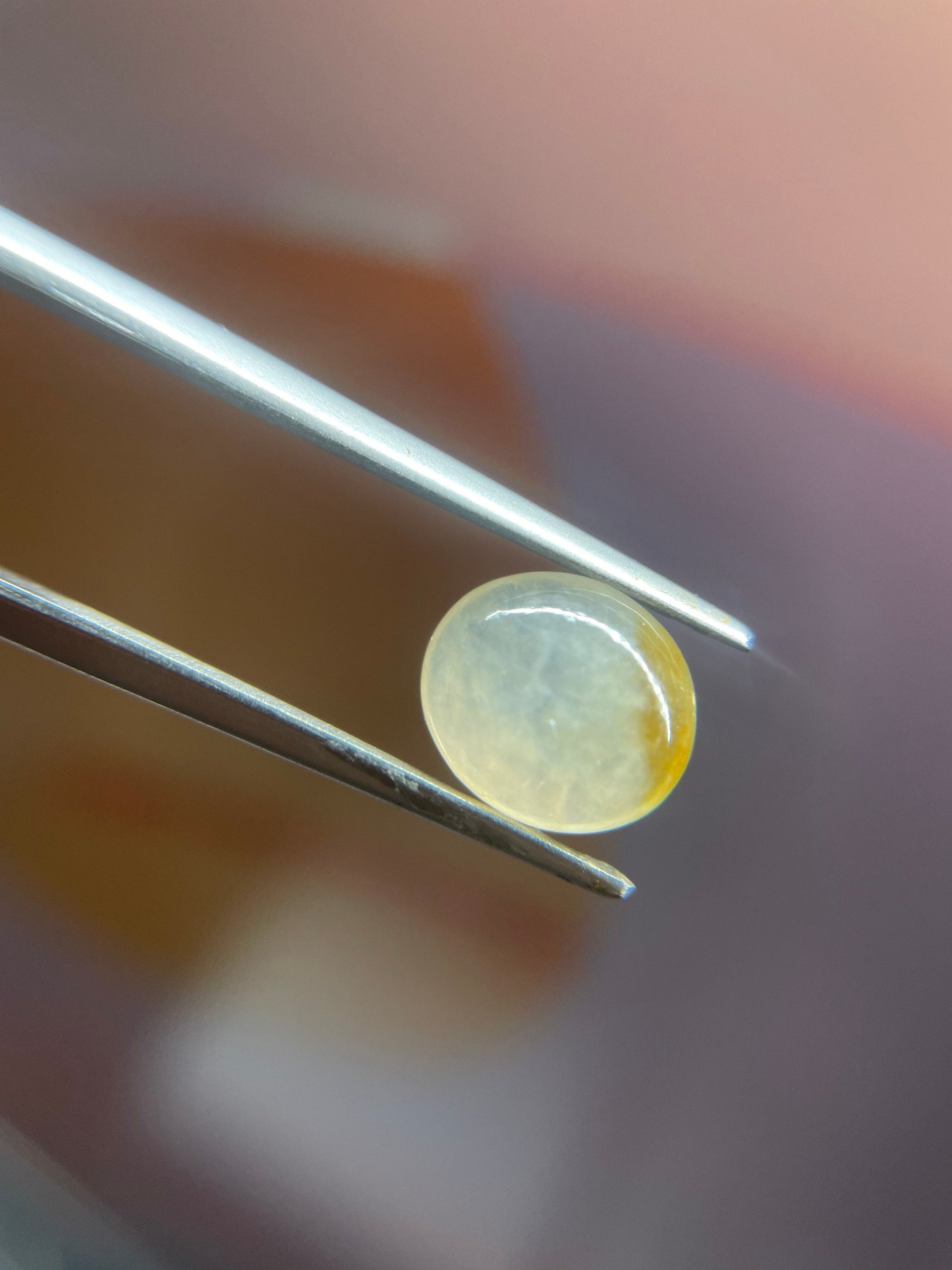 Natural Myanmar Honey Yellow Jade Cabochon for Jewelry Making, 2.82 Ct