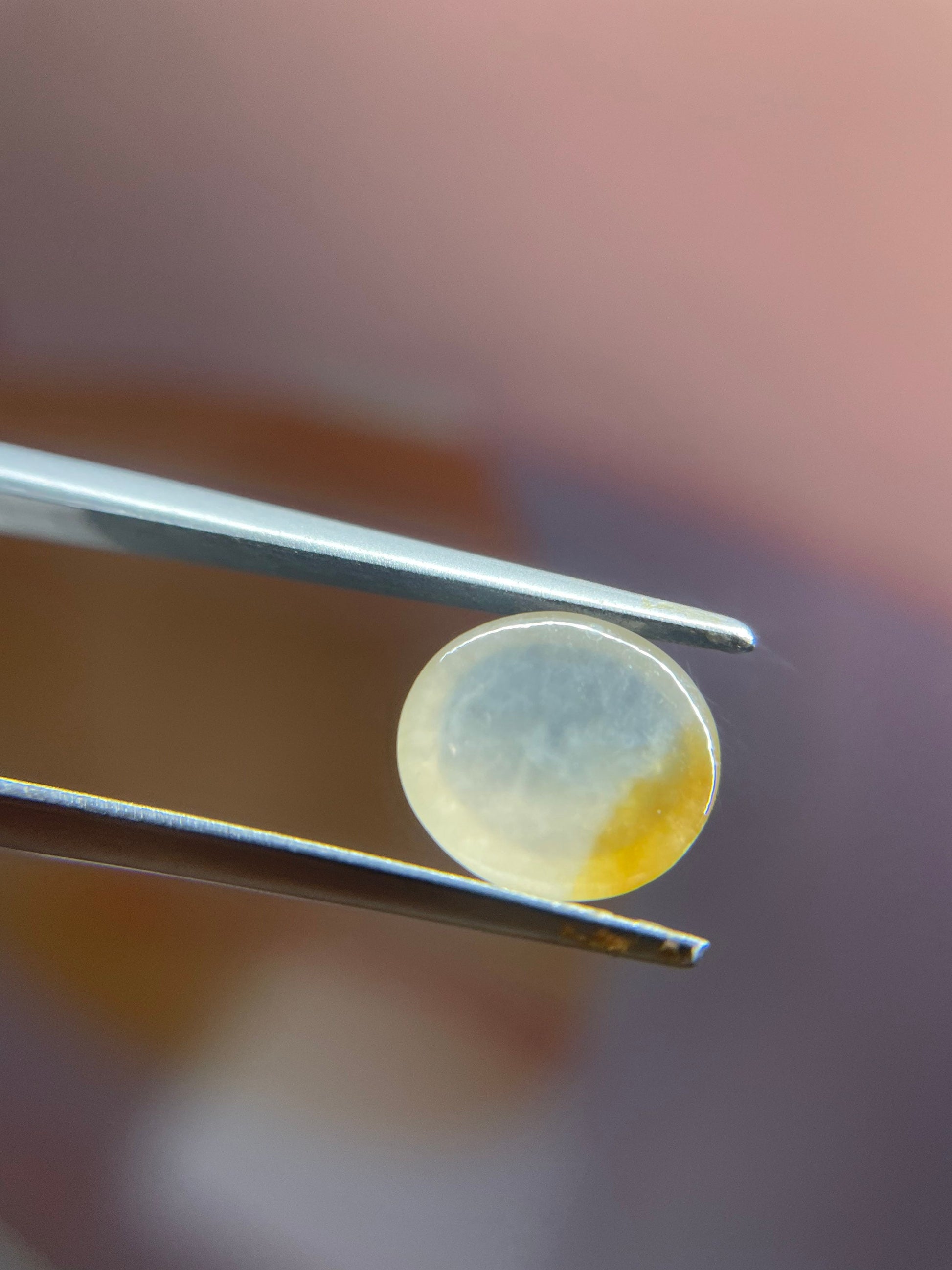 Natural Myanmar Honey Yellow Jade Cabochon for Jewelry Making, 2.82 Ct