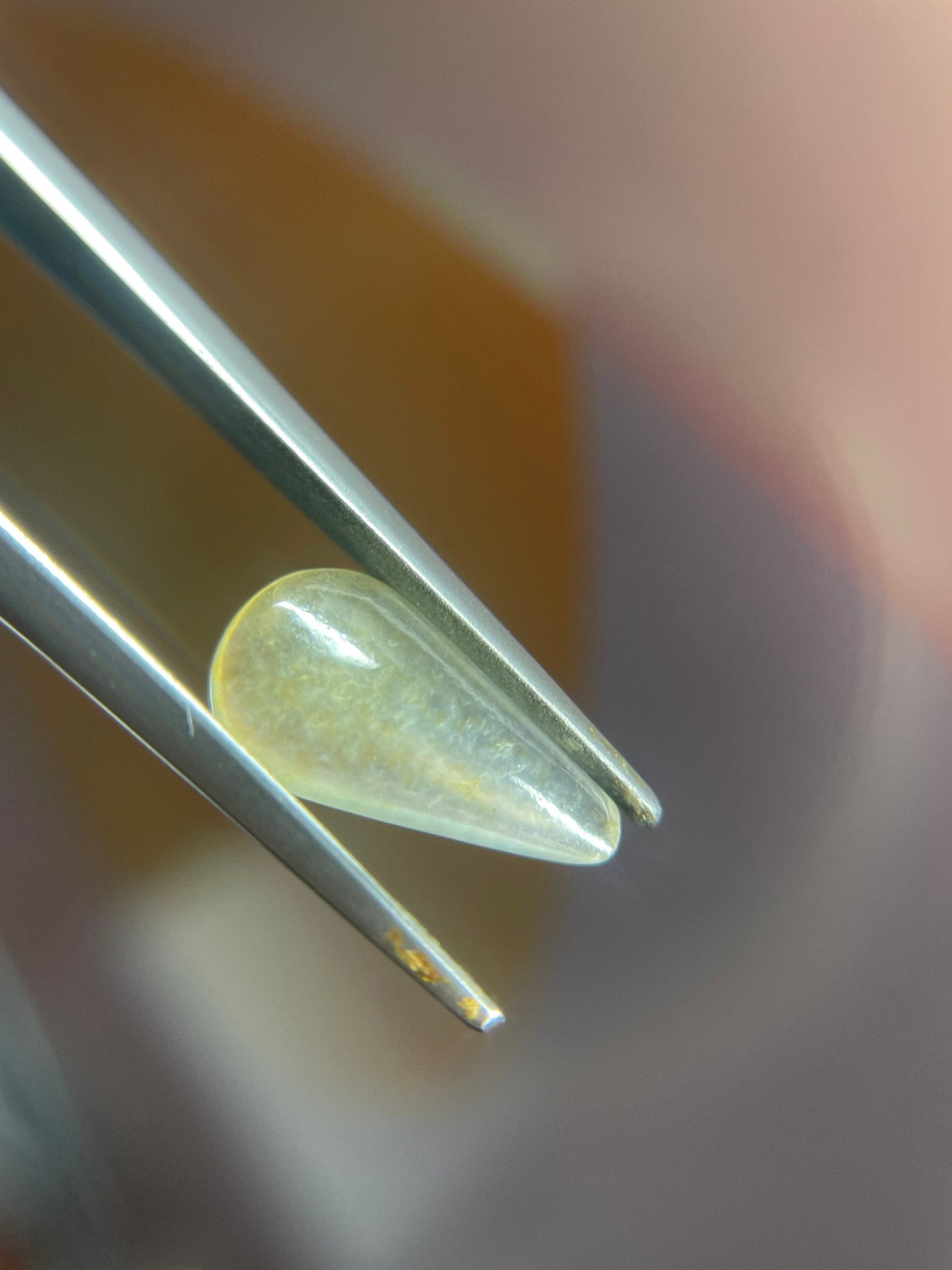 Natural Myanmar Honey Color Jade Loose Stone, 2.06 Ct Tear Drop Gemstone