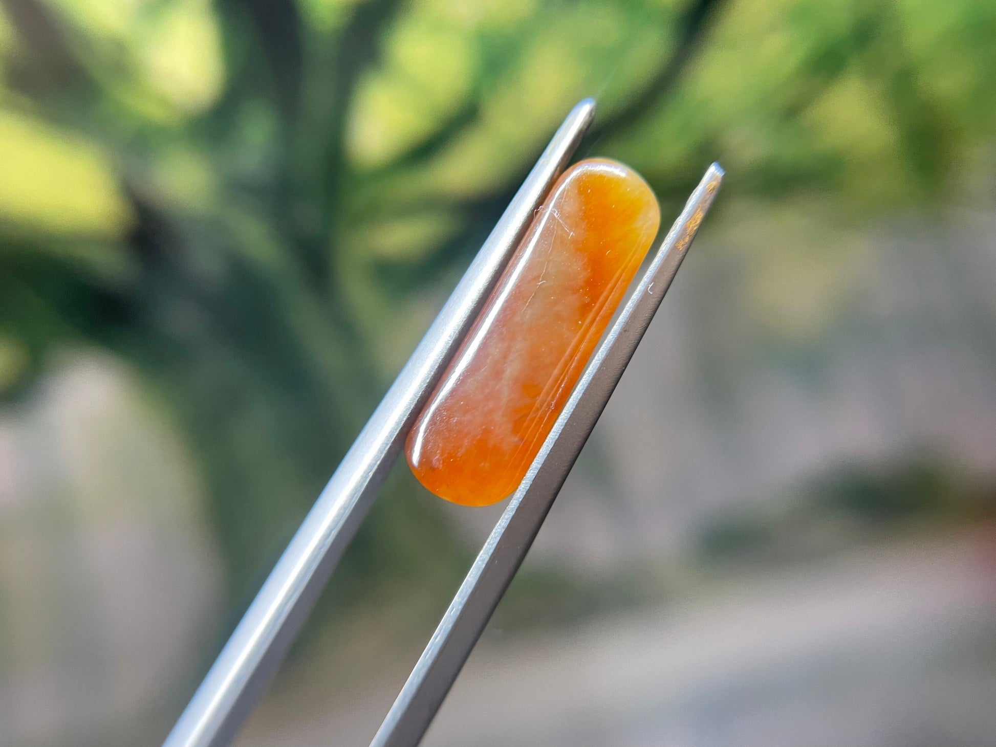 Natural Myanmar Brick Red Jade Cabochon, for Jewelry Making 3.925 Ct
