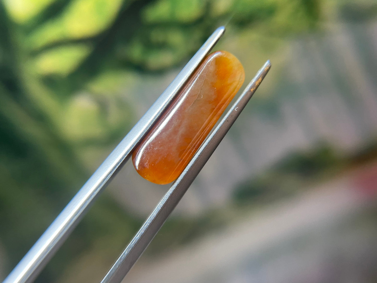Natural Myanmar Brick Red Jade Cabochon, for Jewelry Making 3.925 Ct