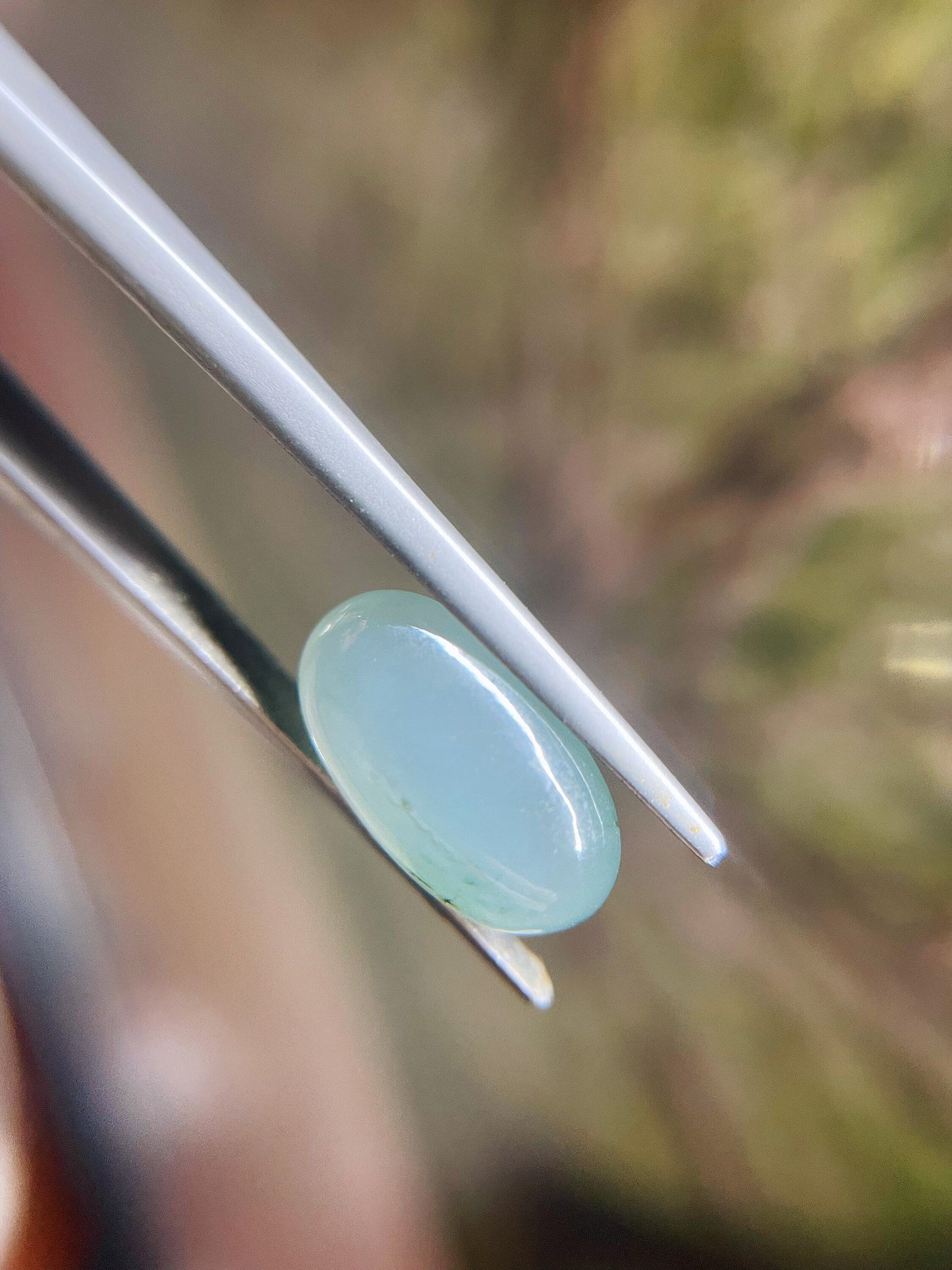 Natural Myanmar Icy Pale Green Jade Cabochon, for Jewelry Making 4.71 Ct