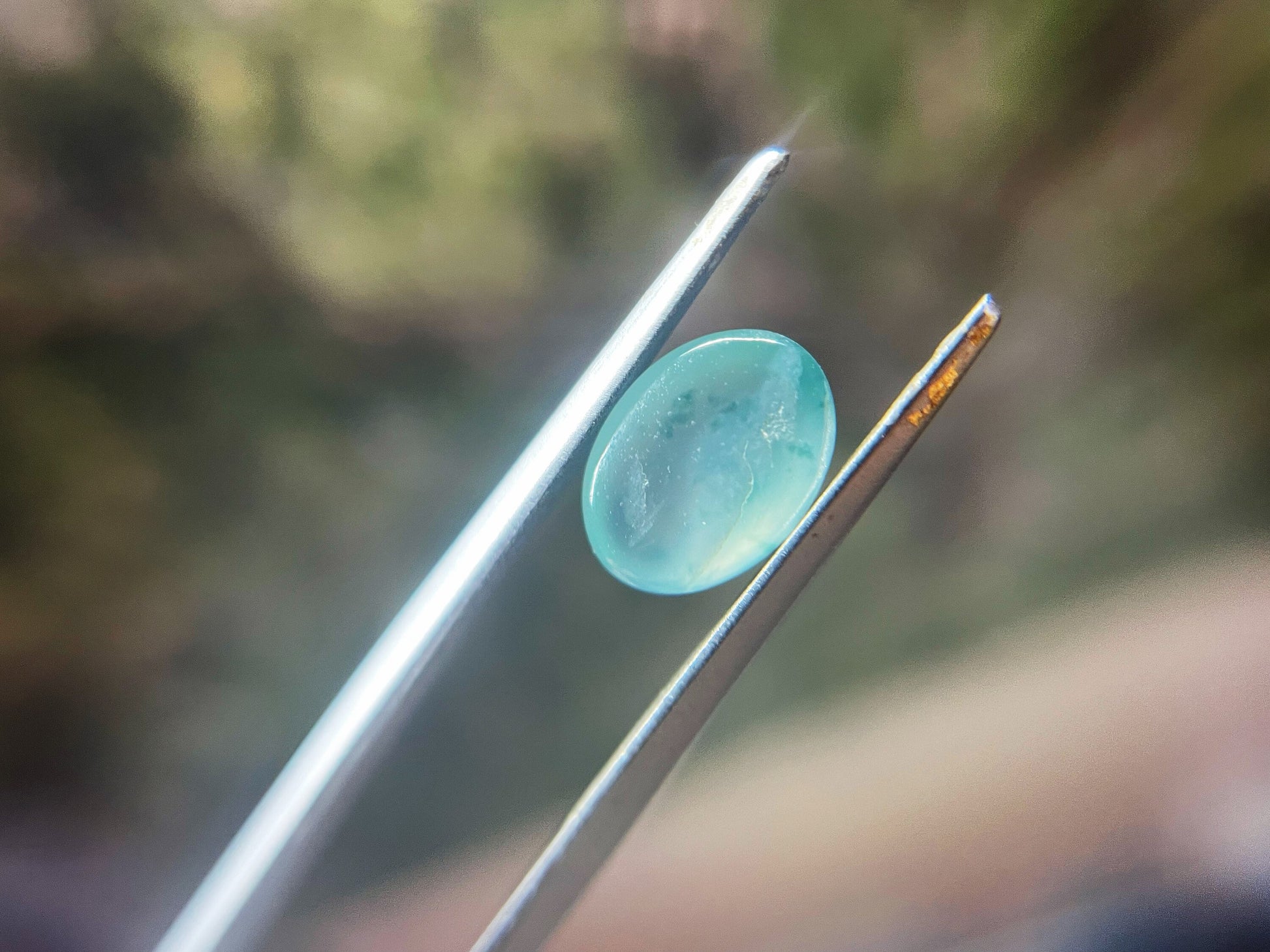 Natural Myanmar Icy Green Jade Cabochon, for Jewelry Making 2.21 Ct