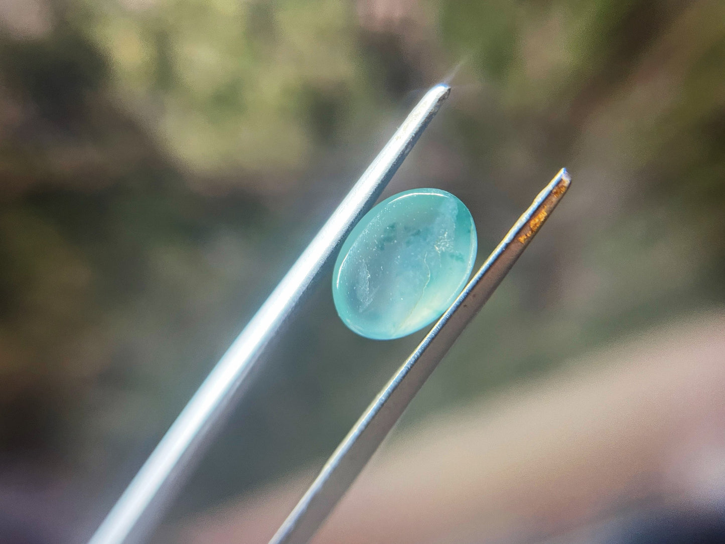 Natural Myanmar Icy Green Jade Cabochon, for Jewelry Making 2.21 Ct