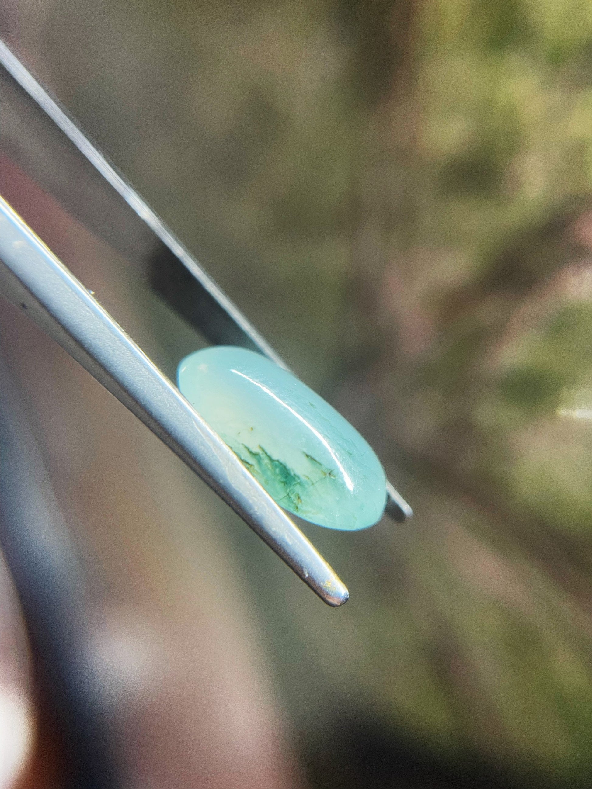 Natural Myanmar Icy Pale Green Jade Cabochon, for Jewelry Making 4.71 Ct