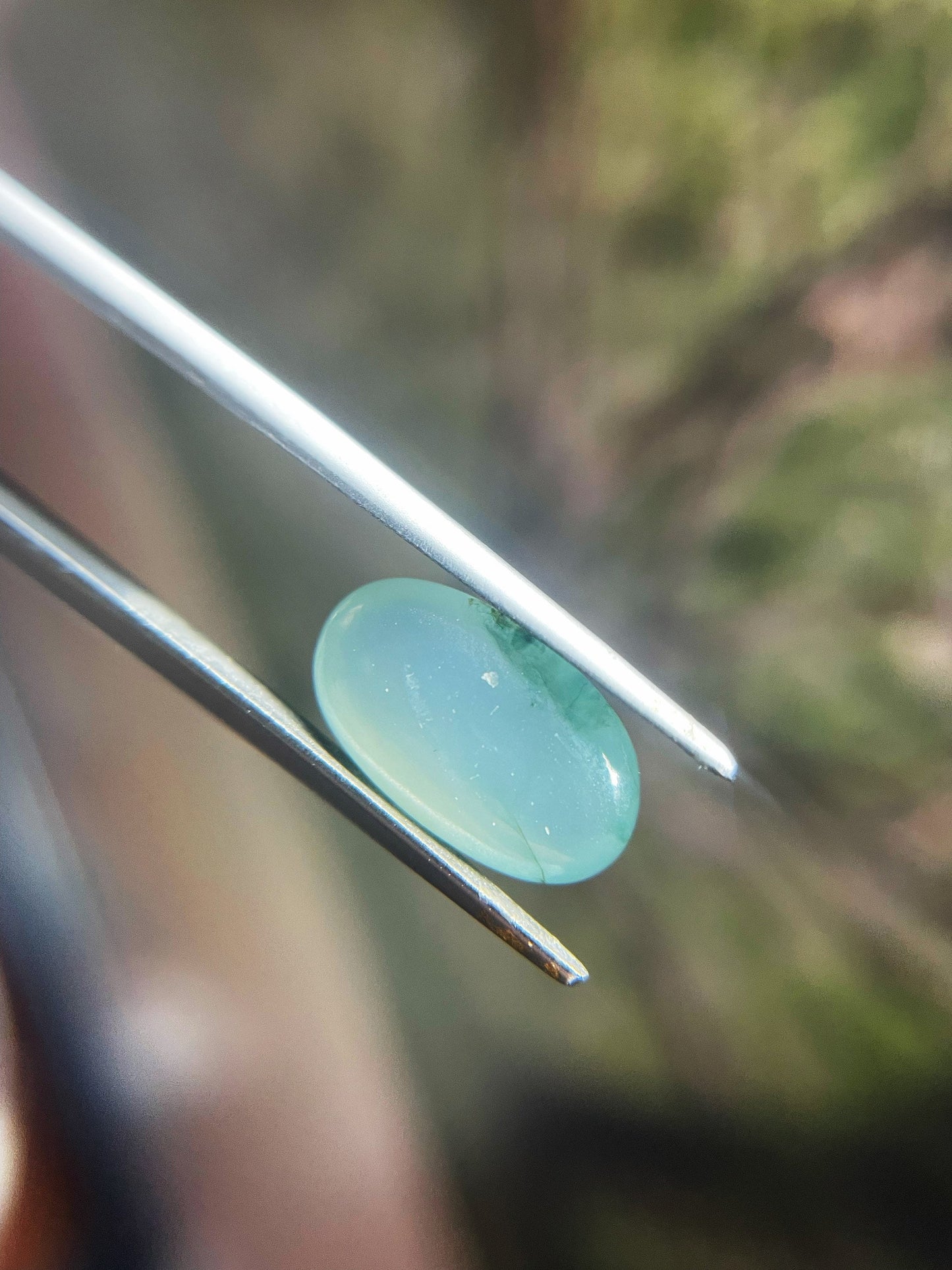 Natural Myanmar Icy Pale Green Jade Cabochon, for Jewelry Making 4.71 Ct