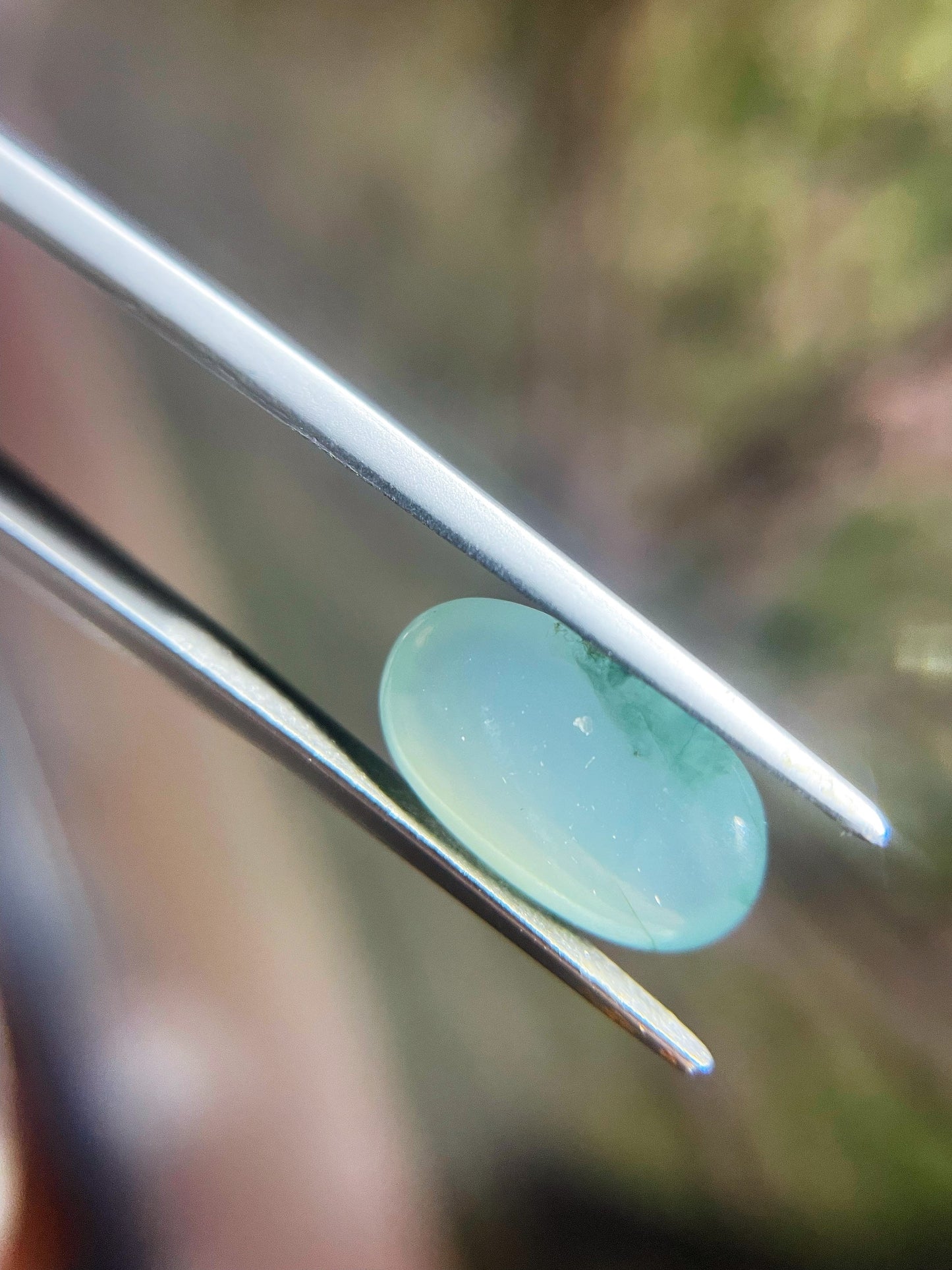 Natural Myanmar Icy Pale Green Jade Cabochon, for Jewelry Making 4.71 Ct