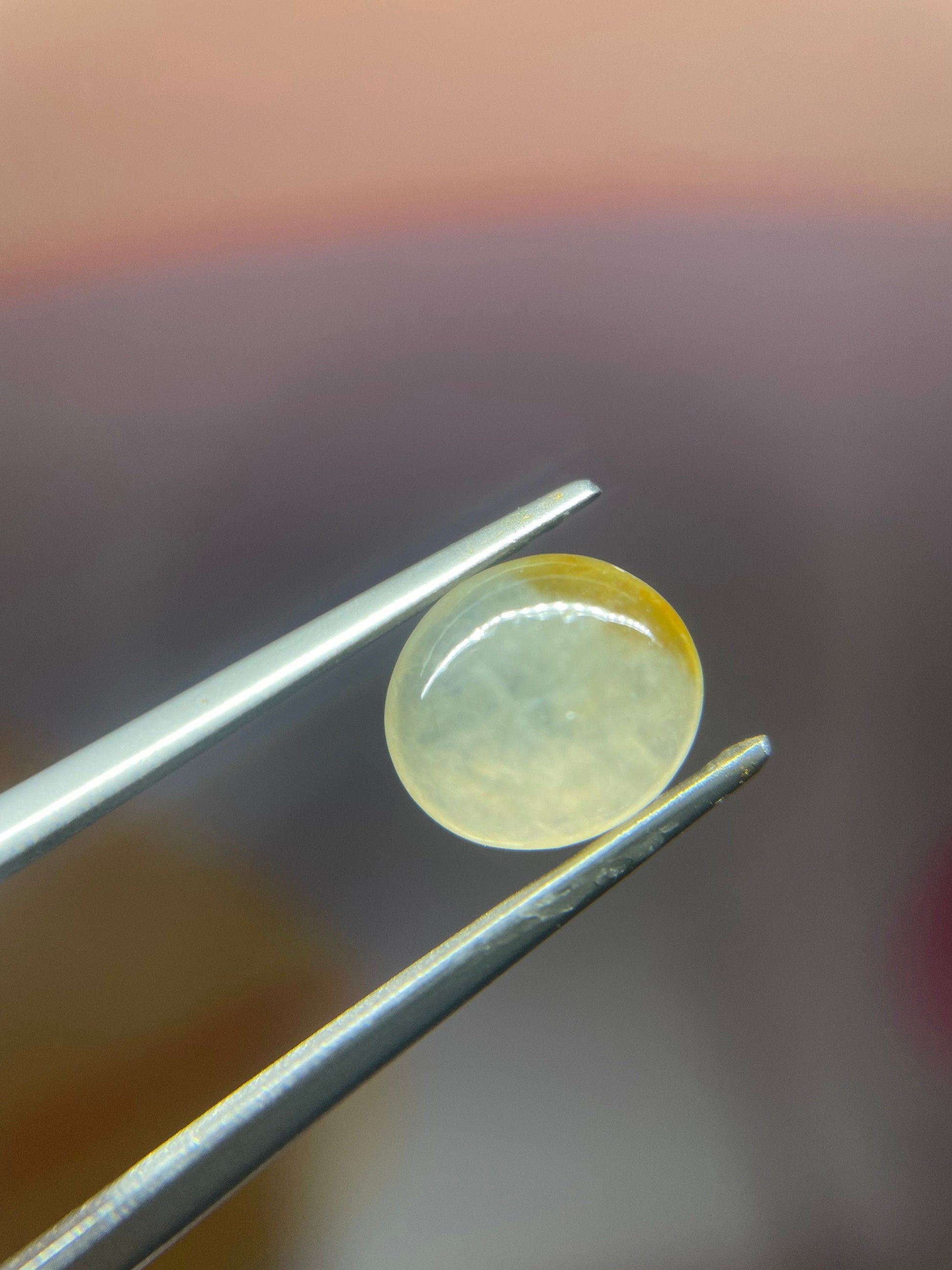 Natural Myanmar Honey Yellow Jade Cabochon for Jewelry Making, 2.82 Ct