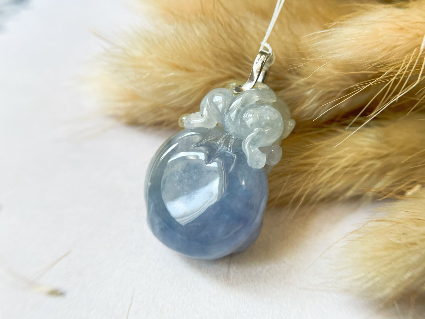 One-of-a-Kind Bicolor Jadeite Monkey, 18K White Gold Diamond Necklace, Natural Myanmar Art Jewelry, Rare Dual-Tone Gemstone, Artisan Gift