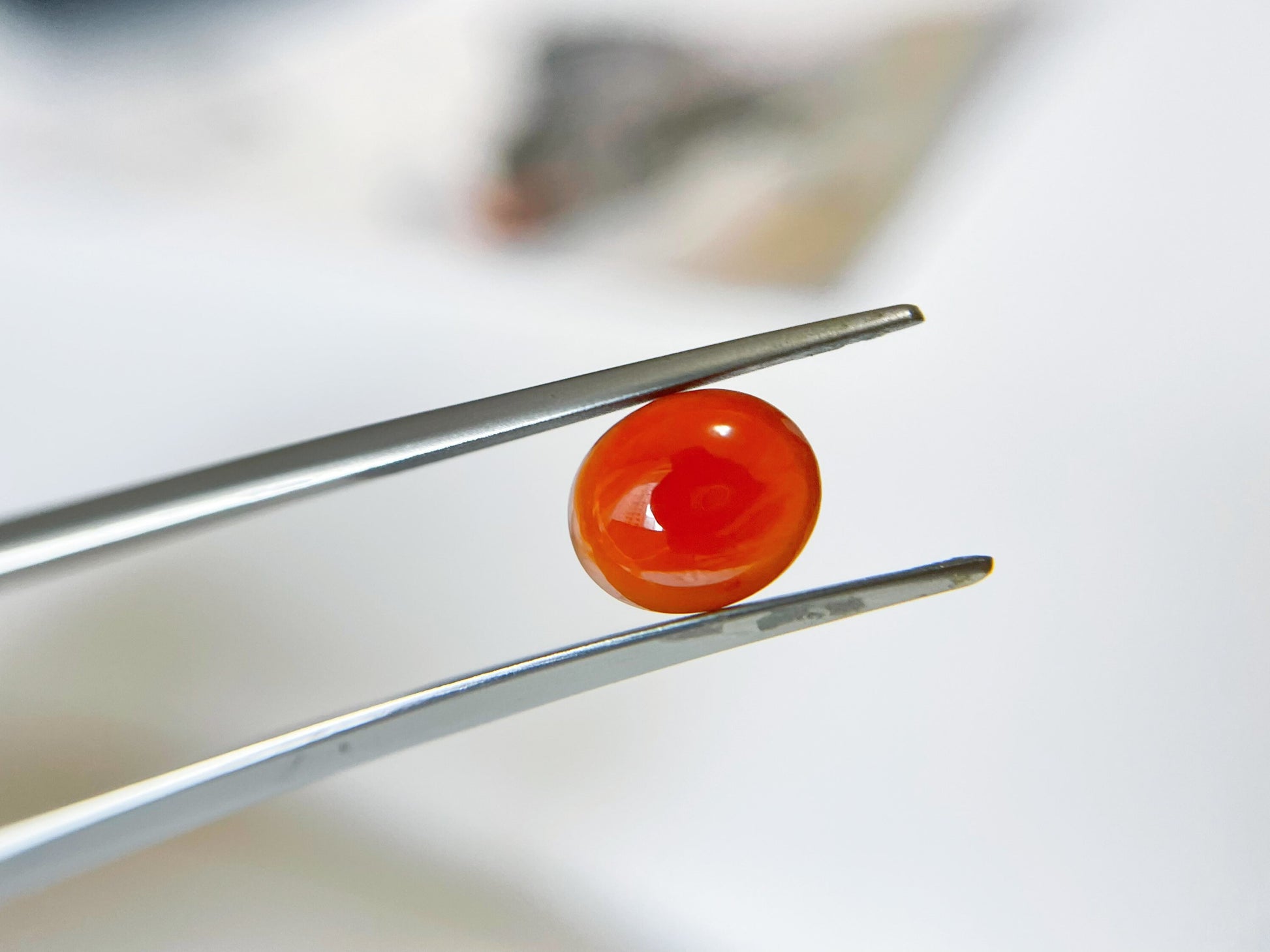 Natural Myanmar Red Icy Jade Cabochon, for Jewelry Making, 2.235 Ct