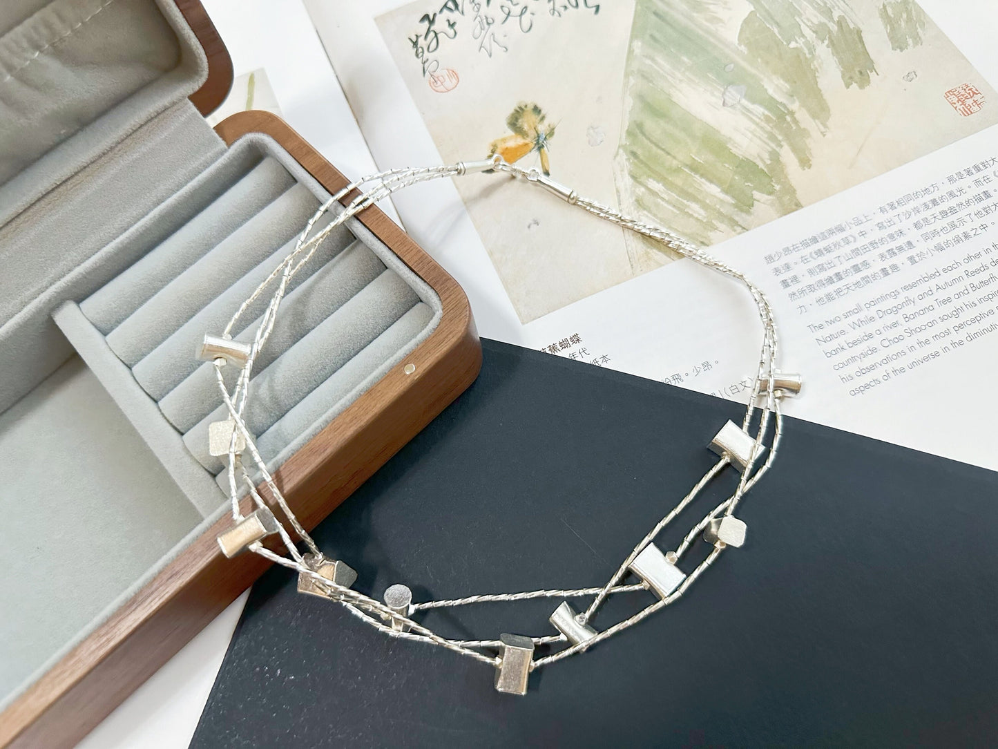 Handmade Multiple Layered Geometric Sterling Silver Necklace