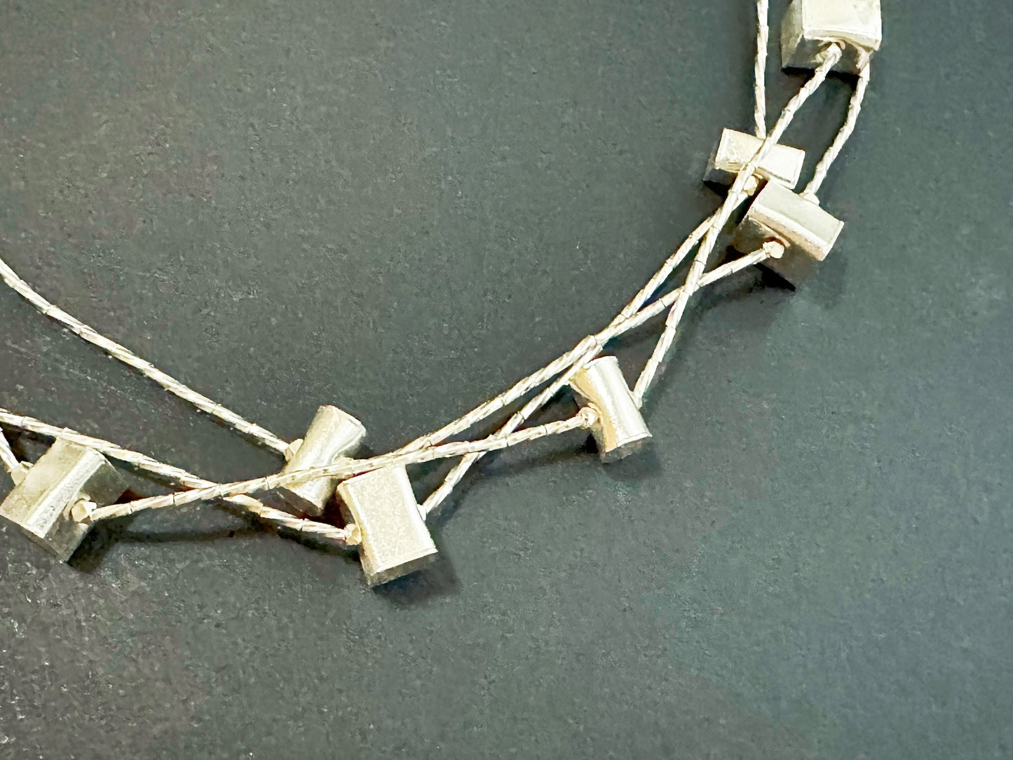 Handmade Multiple Layered Geometric Sterling Silver Necklace