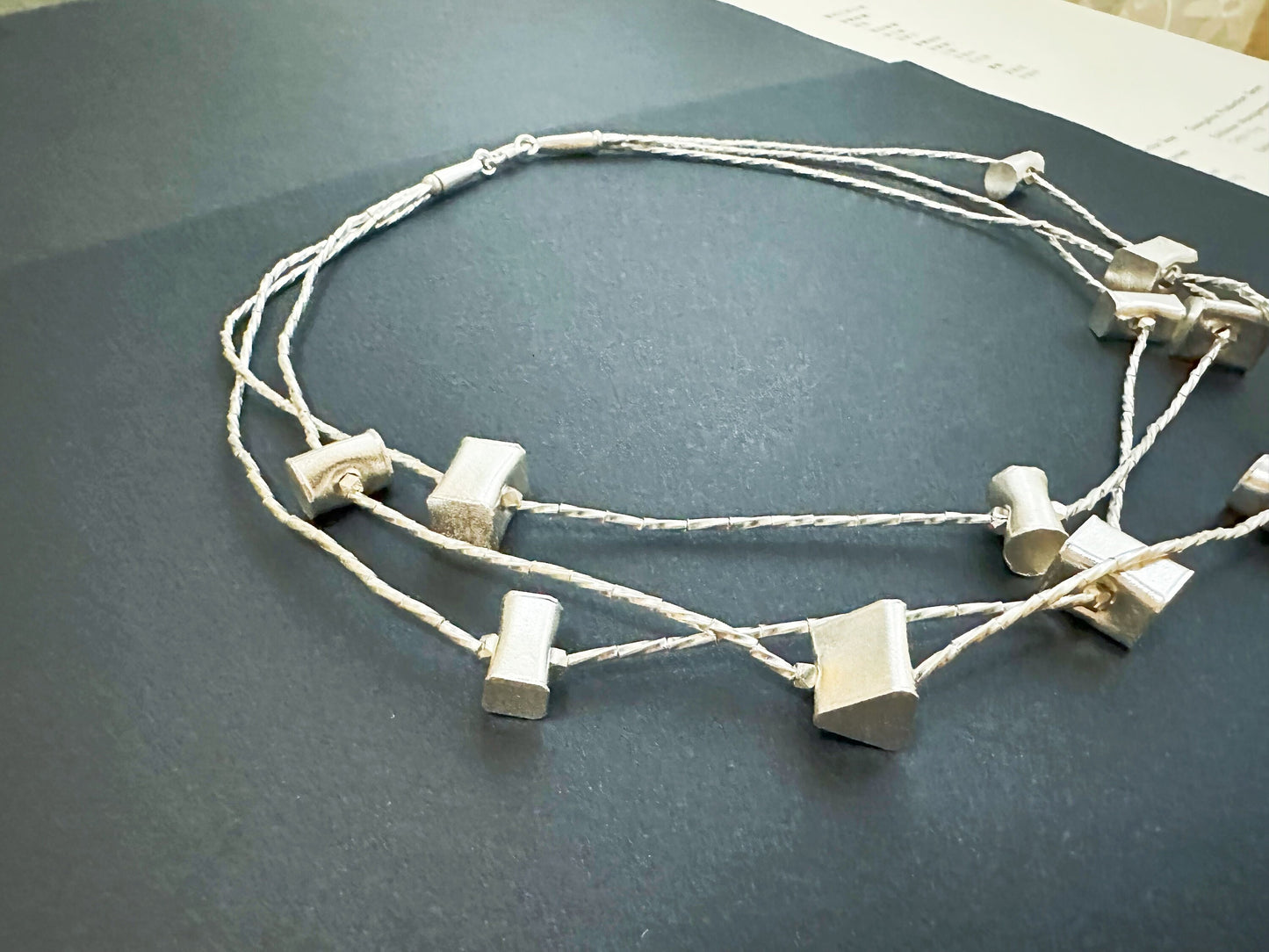 Handmade Multiple Layered Geometric Sterling Silver Necklace